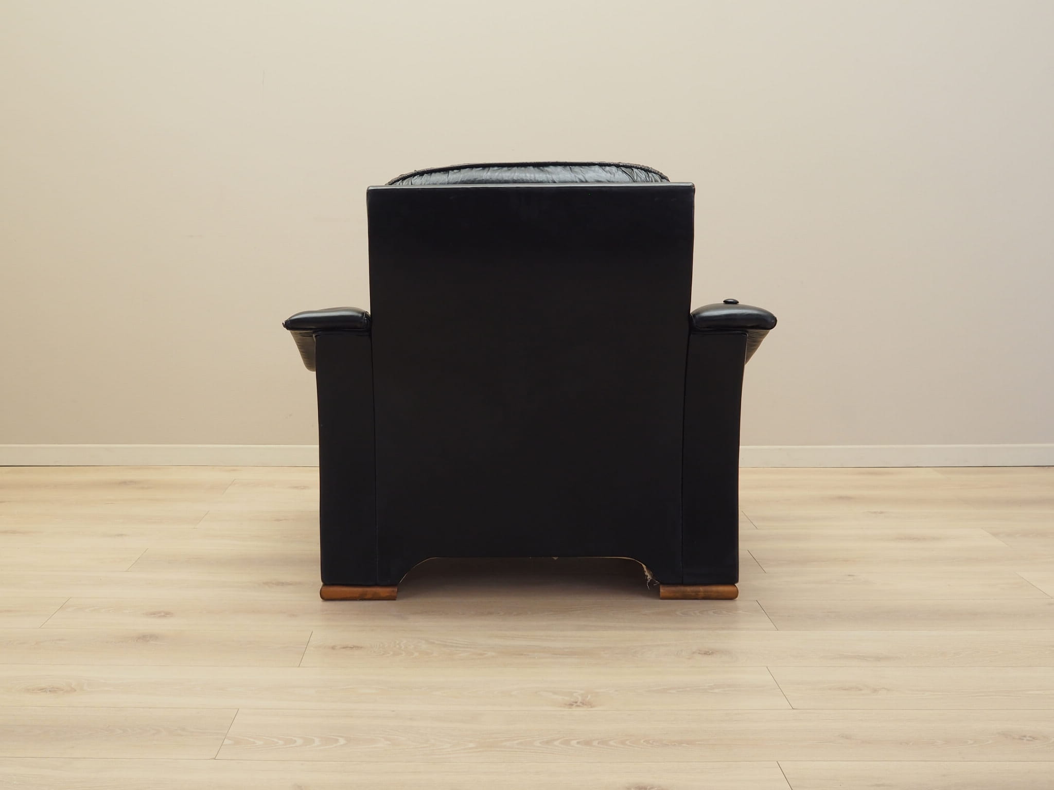Armchair Faux Leather Black 1980s