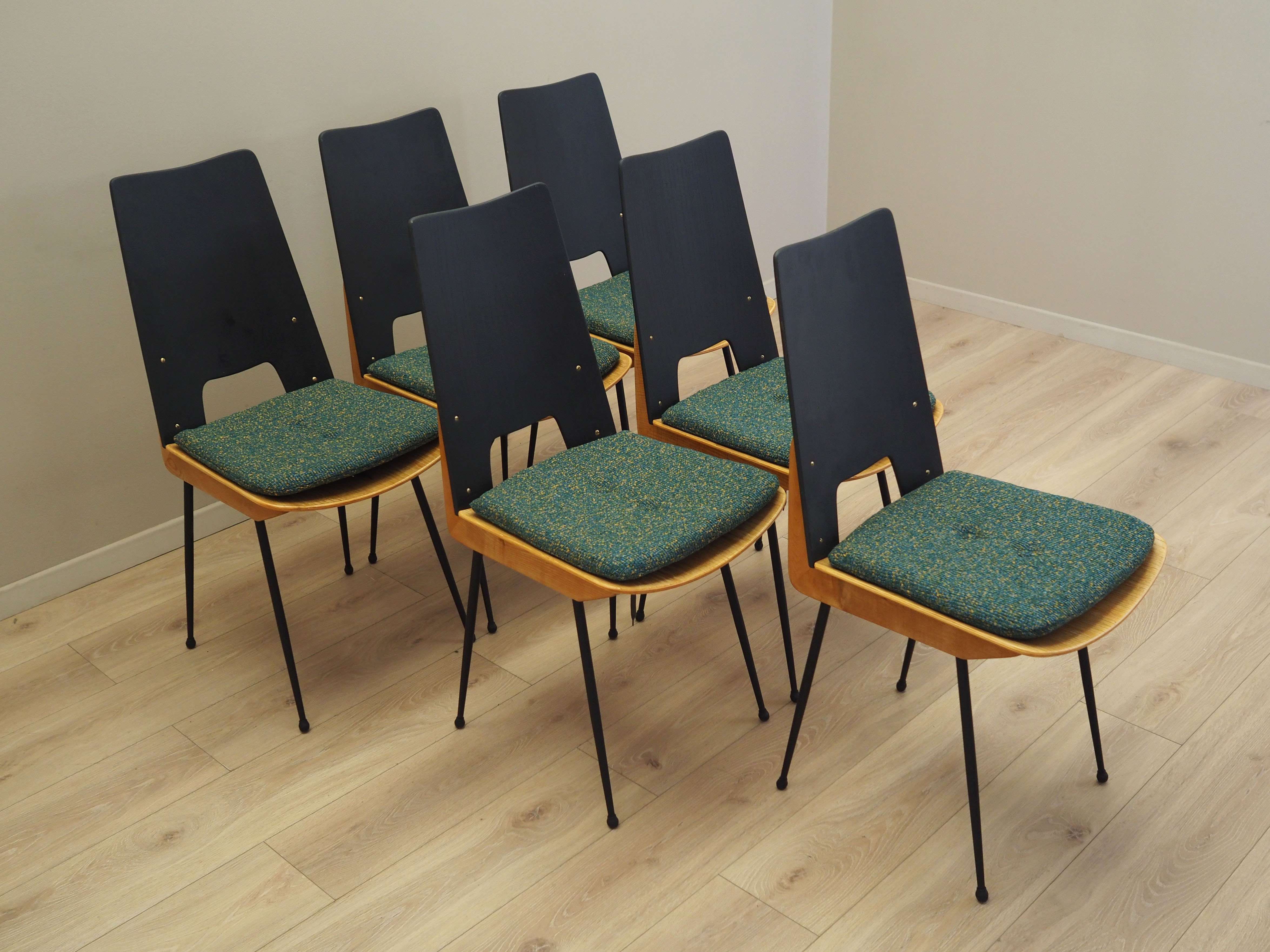6x Carlo Ratti Dining Chair Green 1950s