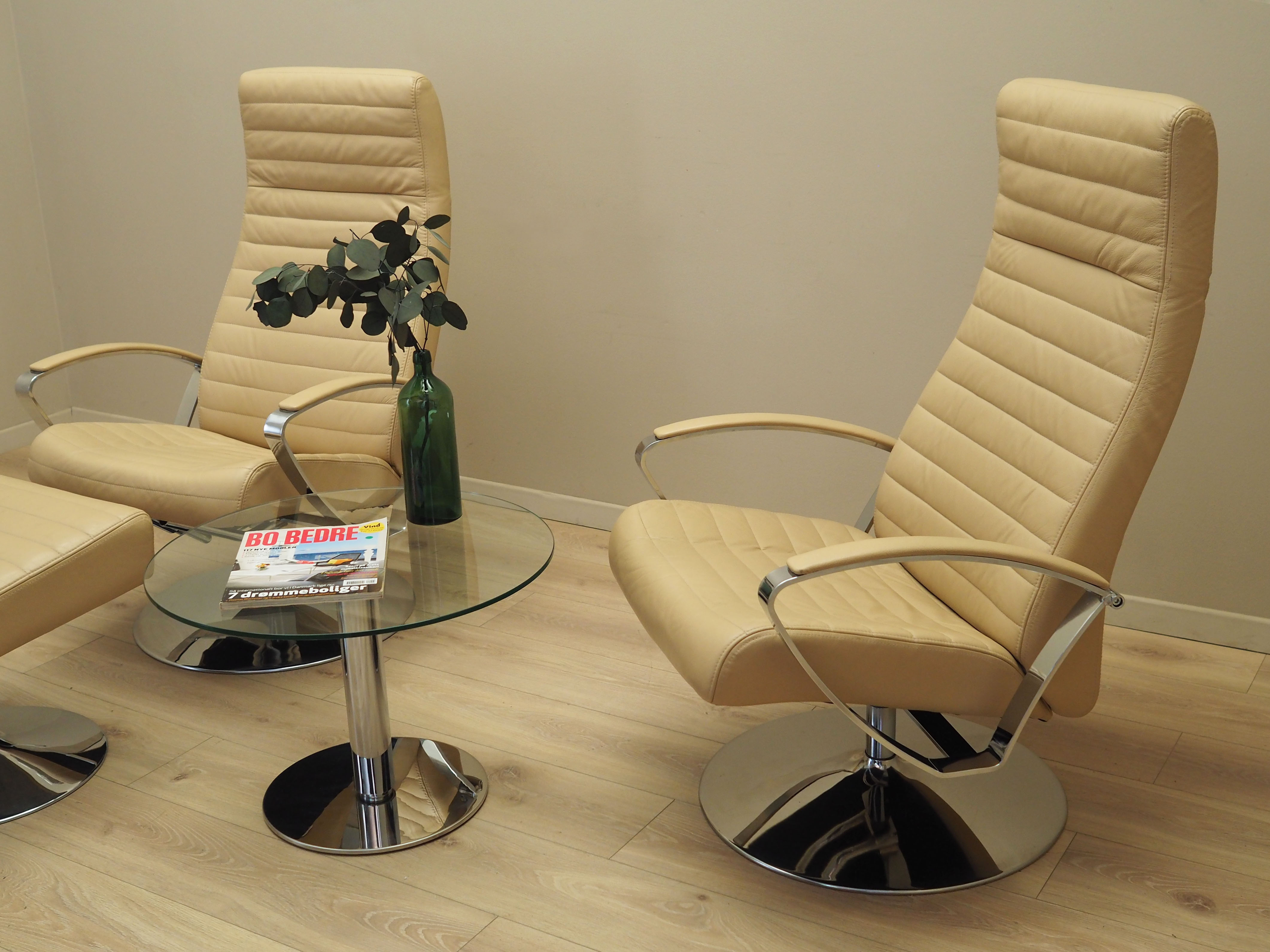 Armchair Leather Light Brown 1970s