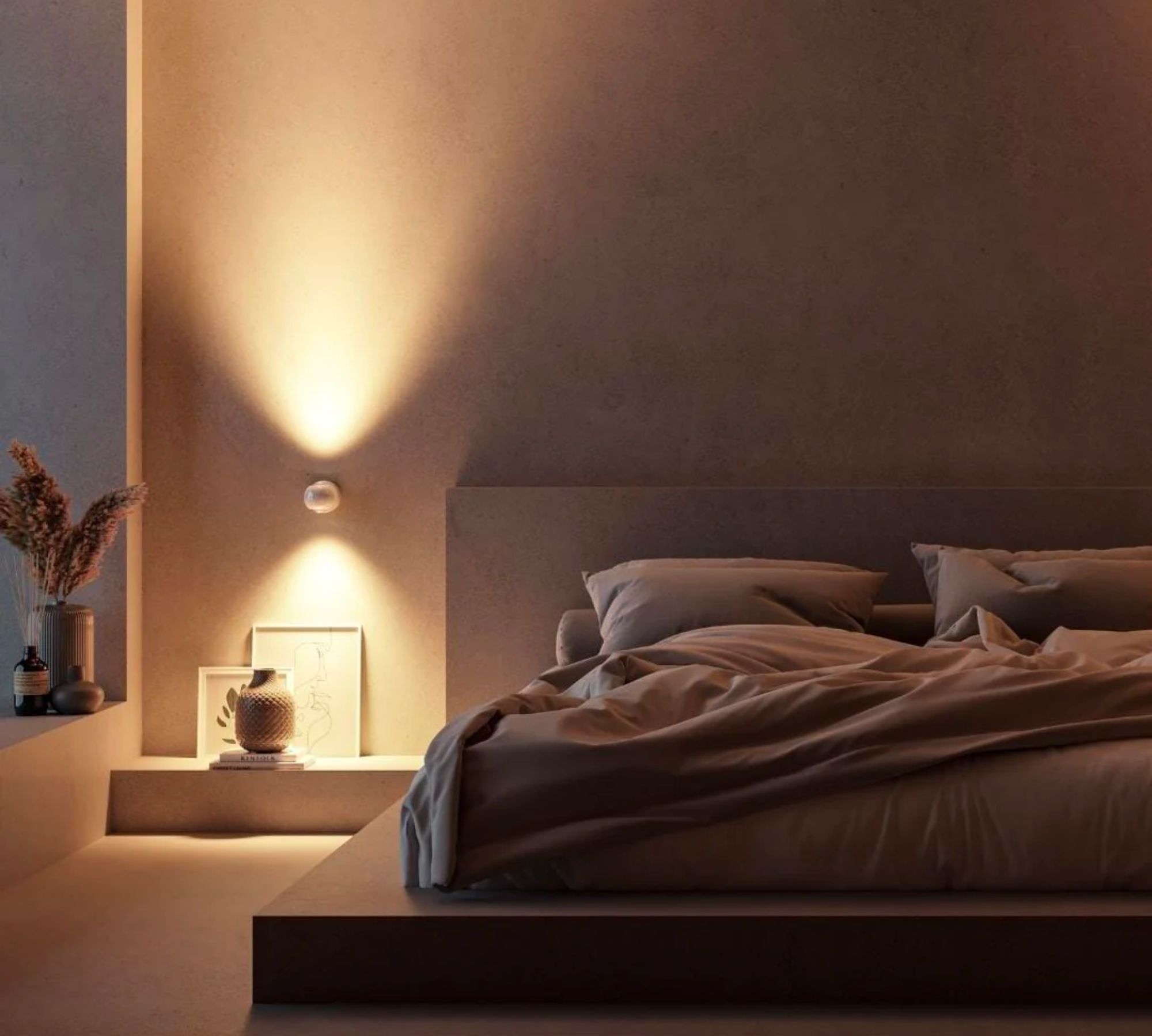 Pontos Wall Lamp Dimmable Glass Aluminum White