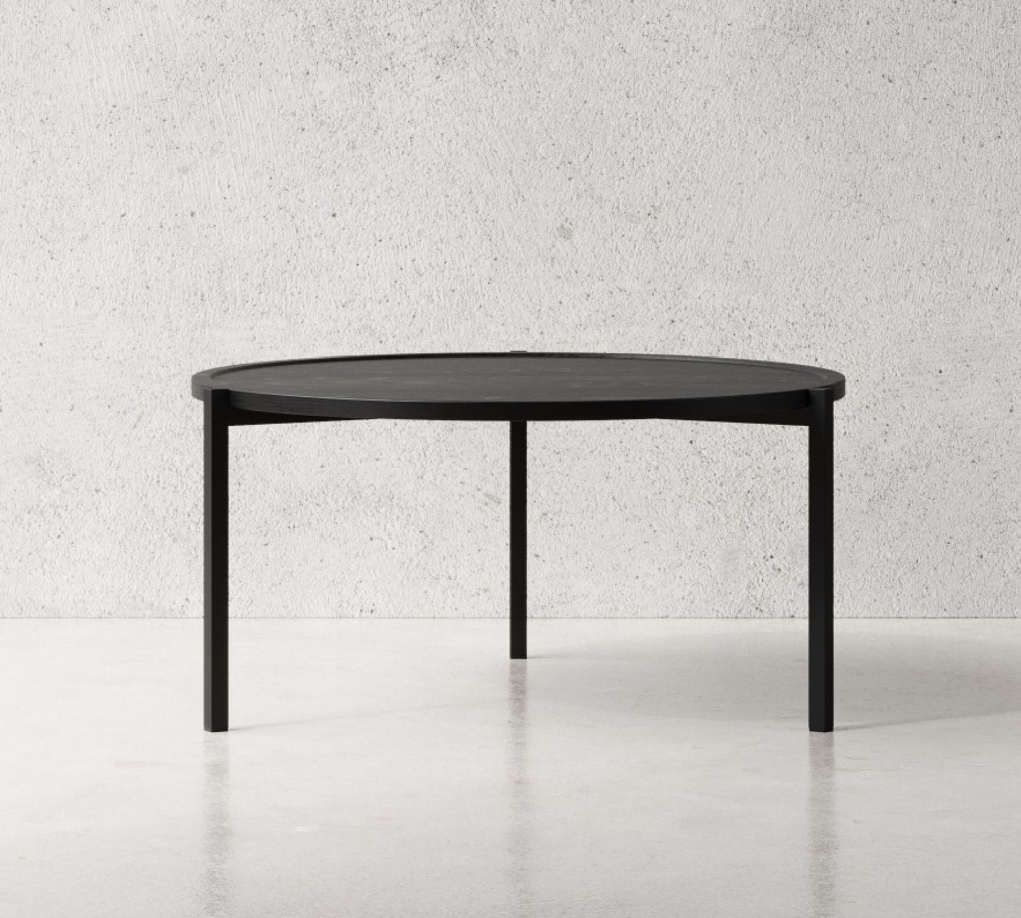 Coffee table Oak top with steel frame Black