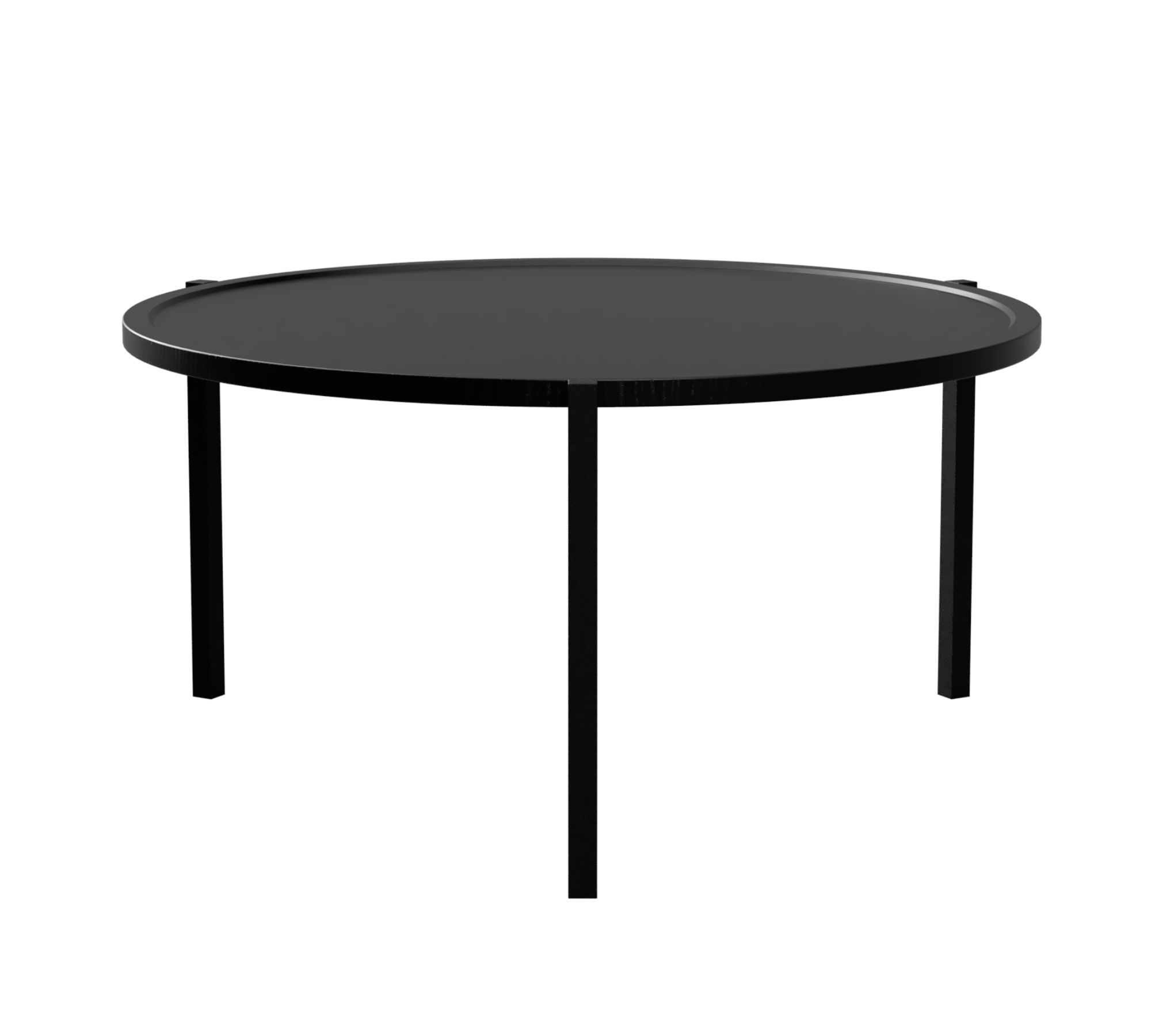 Coffee table Oak top with steel frame Black