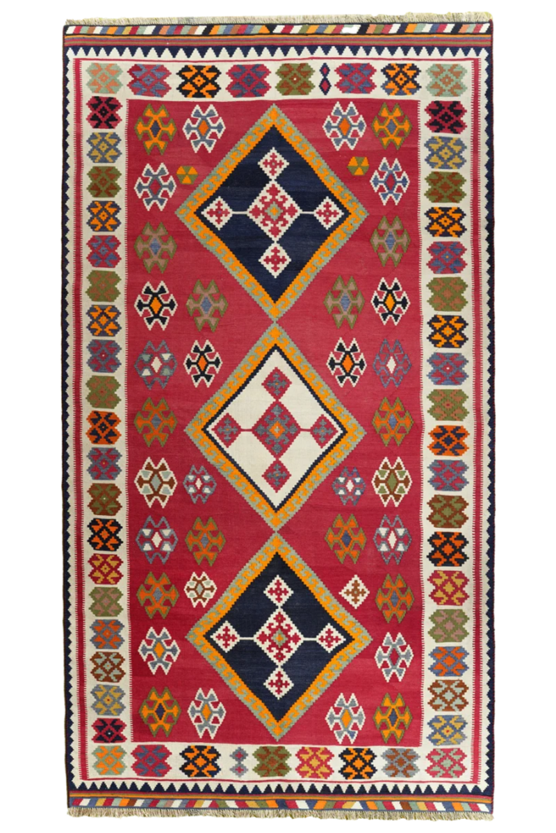 Kilim Gashgai Tappeto Rosso