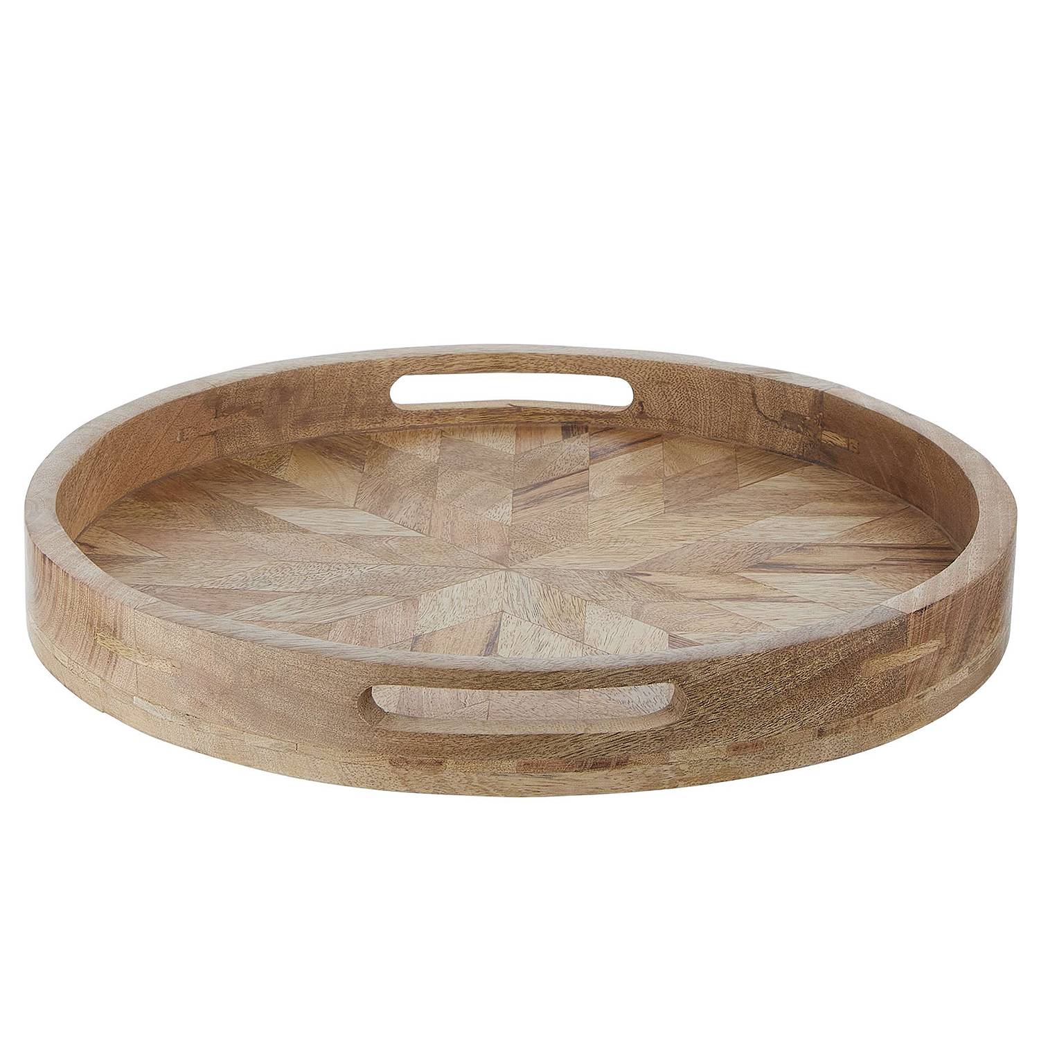 Tablett MANGO DAYS Mangoholz Braun Durchmesser: 40 cm