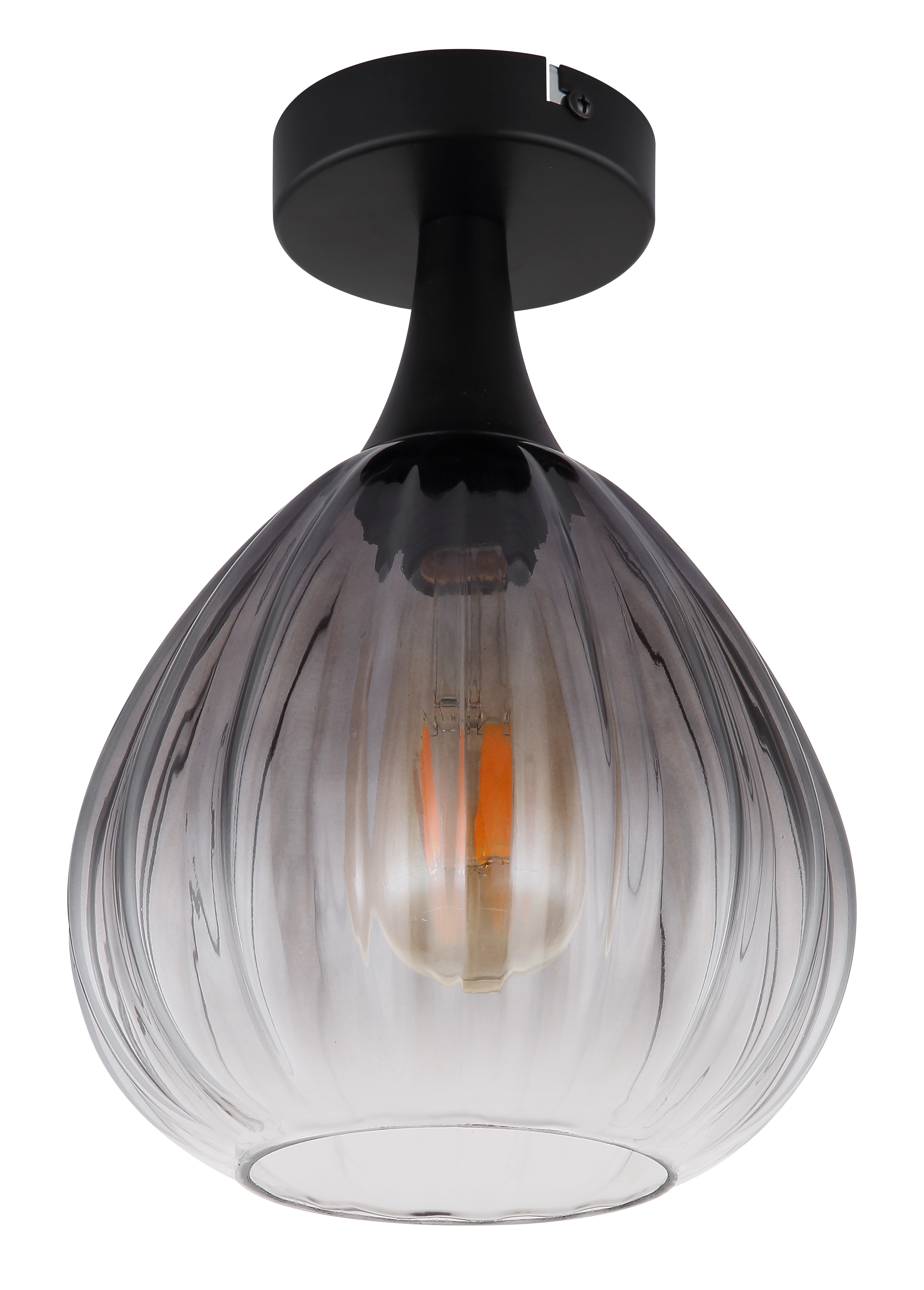Ceiling light Olsen Type B Smoked glass Black