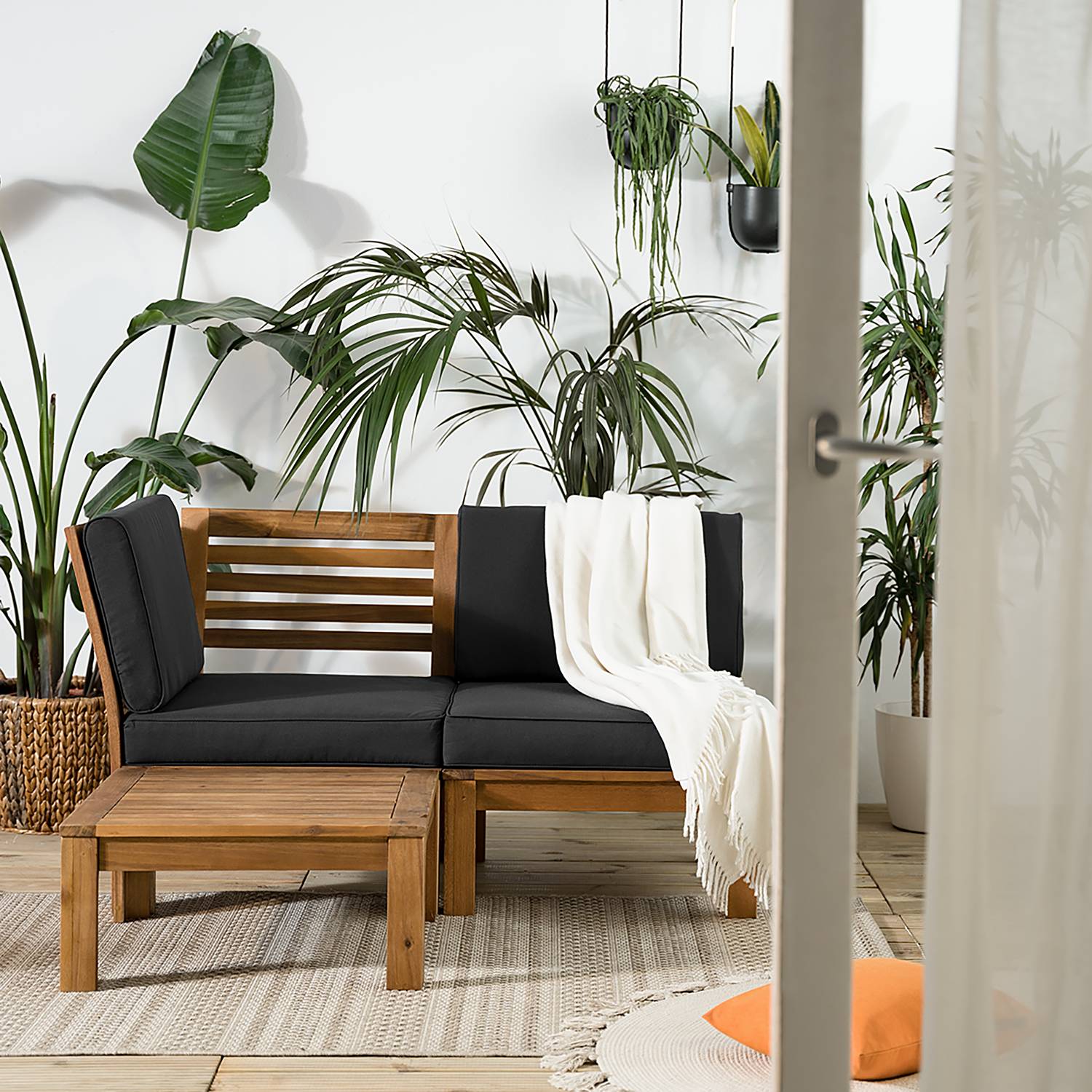 Lounge Chair Lexi Solid Acacia Anthracite