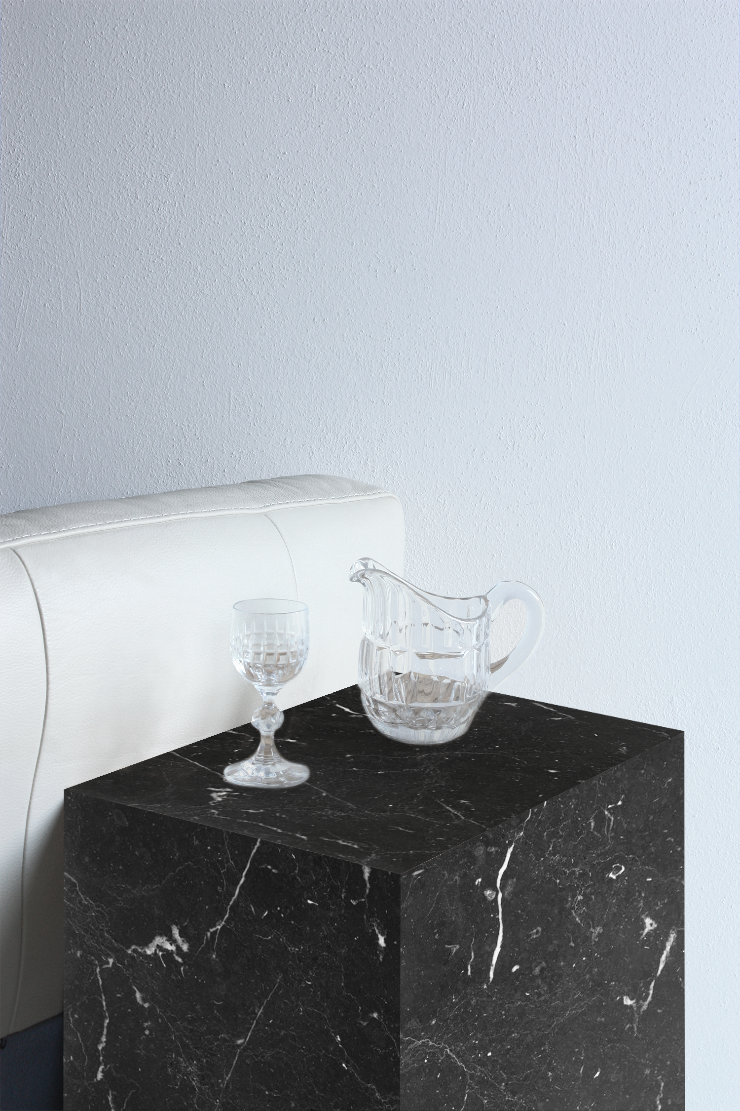 Side table Marquina marble Black