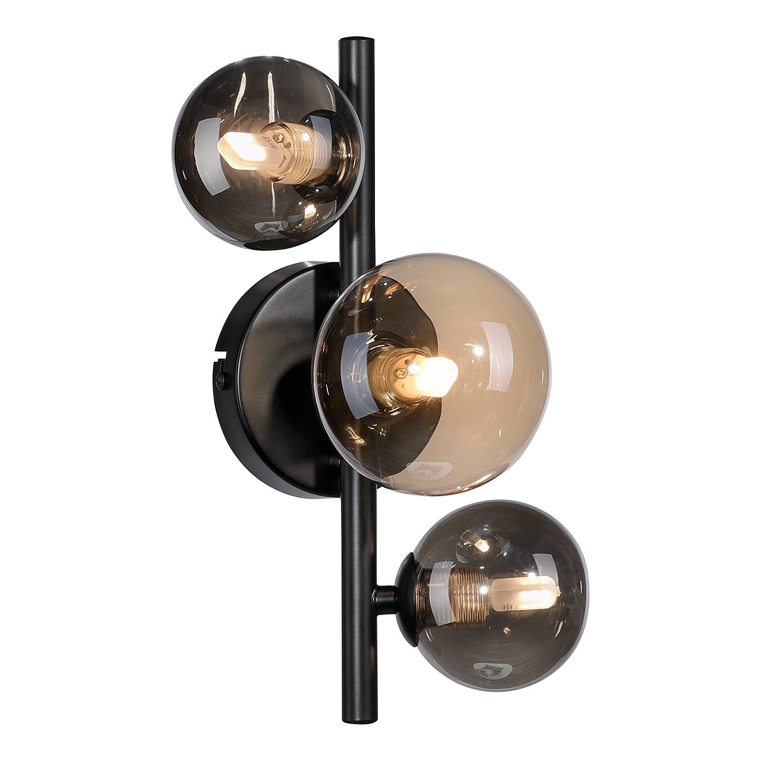 LED Wall Lamp Popsicle Smoked Glass Black