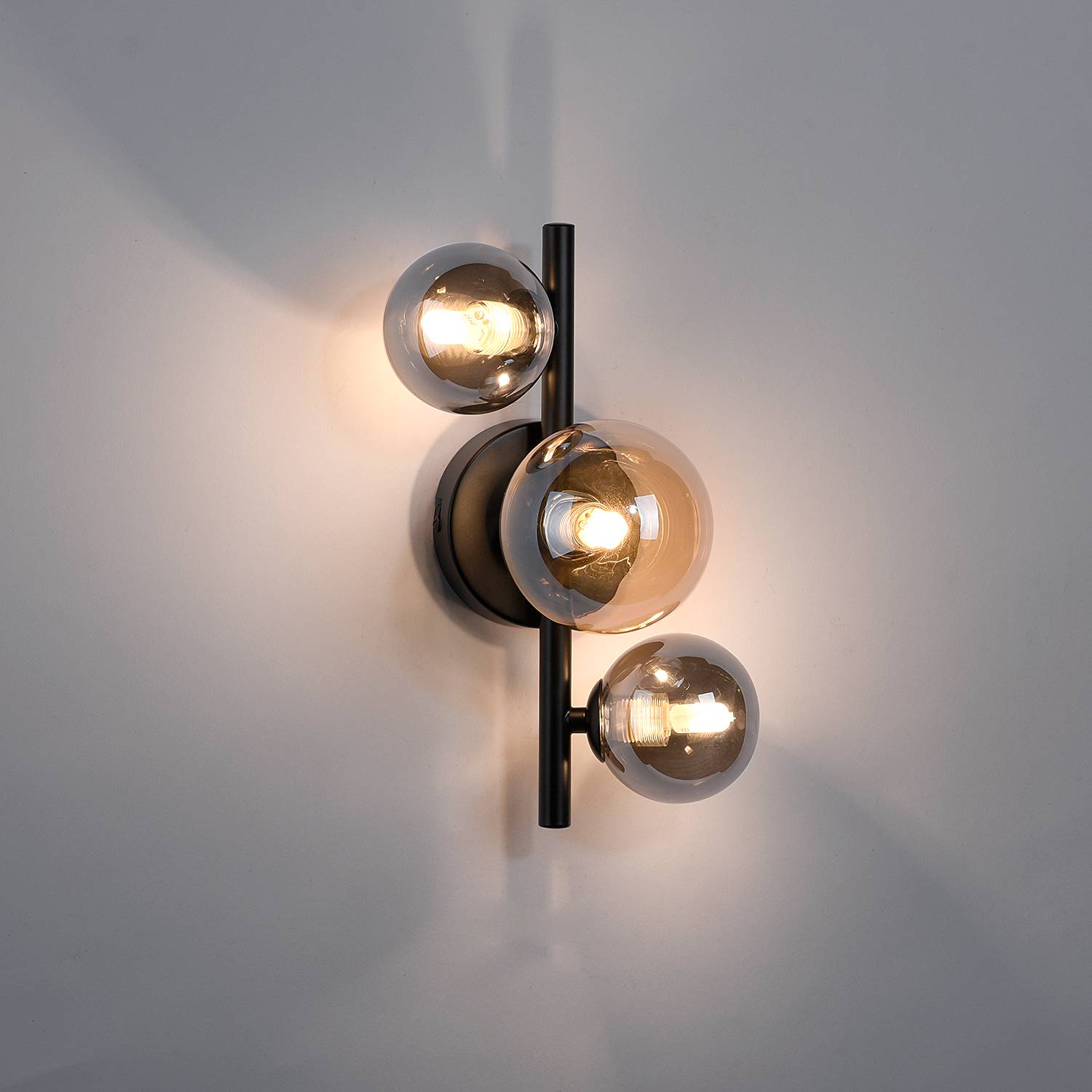 LED Wall Lamp Popsicle Smoked Glass Black