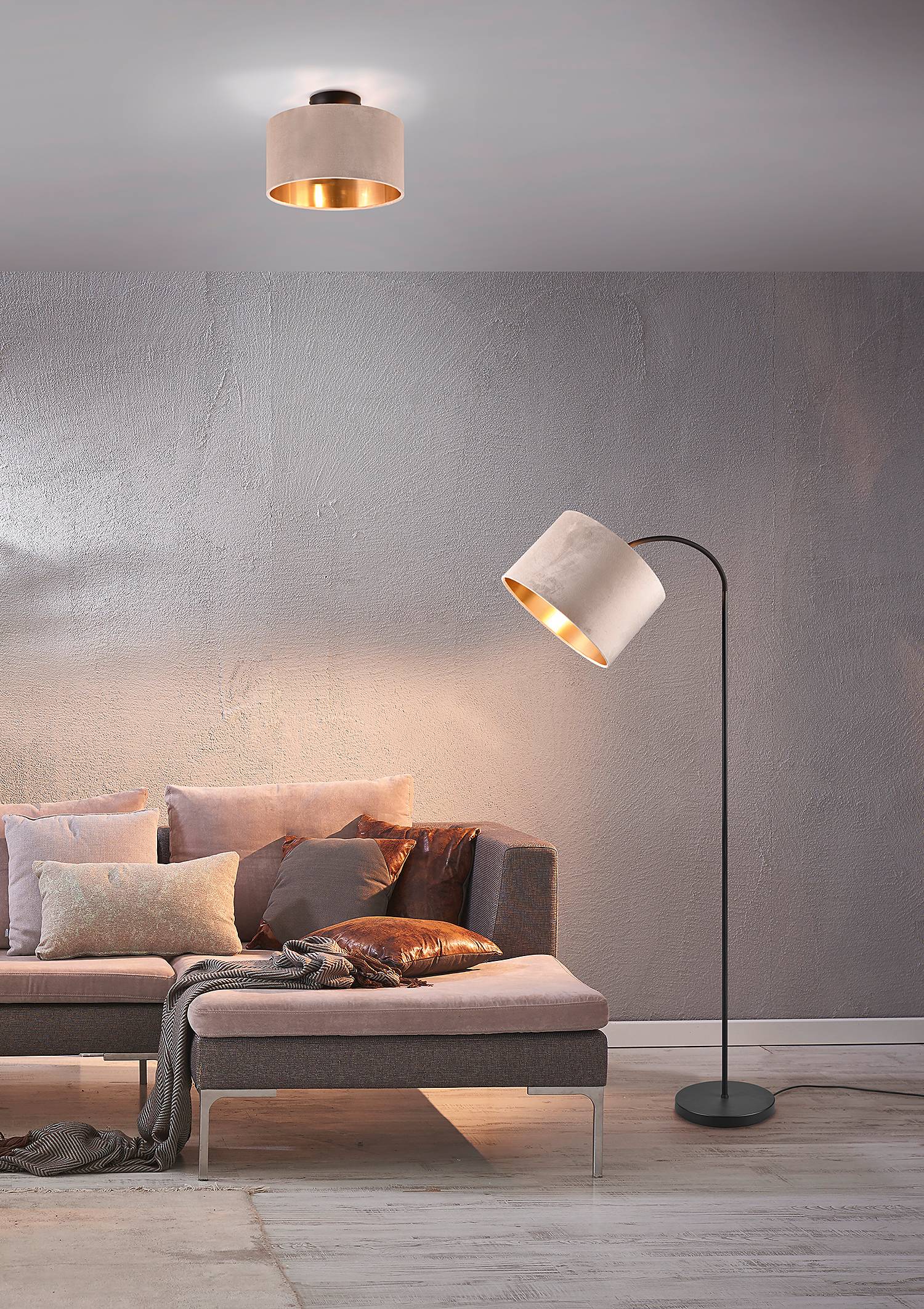 Julieta Ceiling Lamp Web Fabric Iron 2-flame