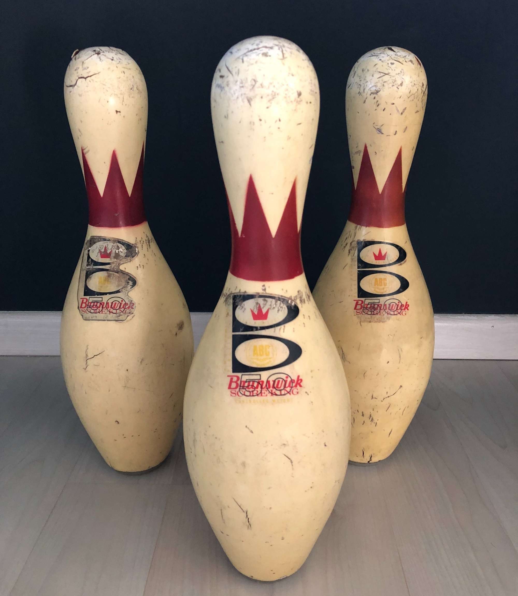 Vintage Bowling Kegel 3-er Set