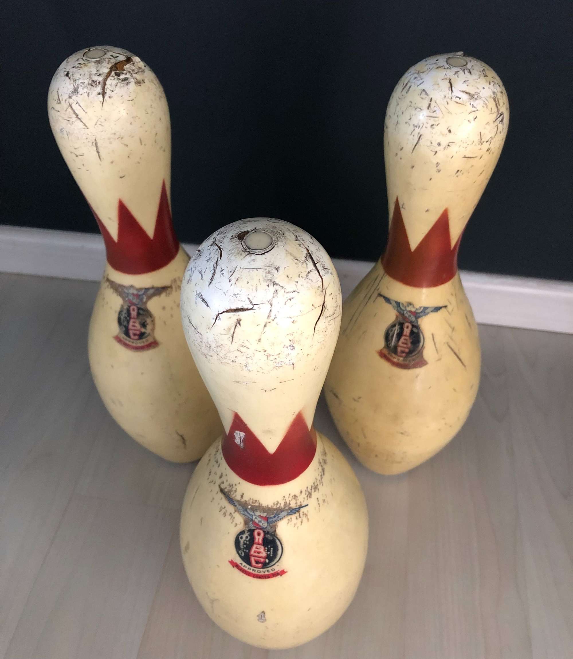 Vintage Bowling Kegel 3-er Set