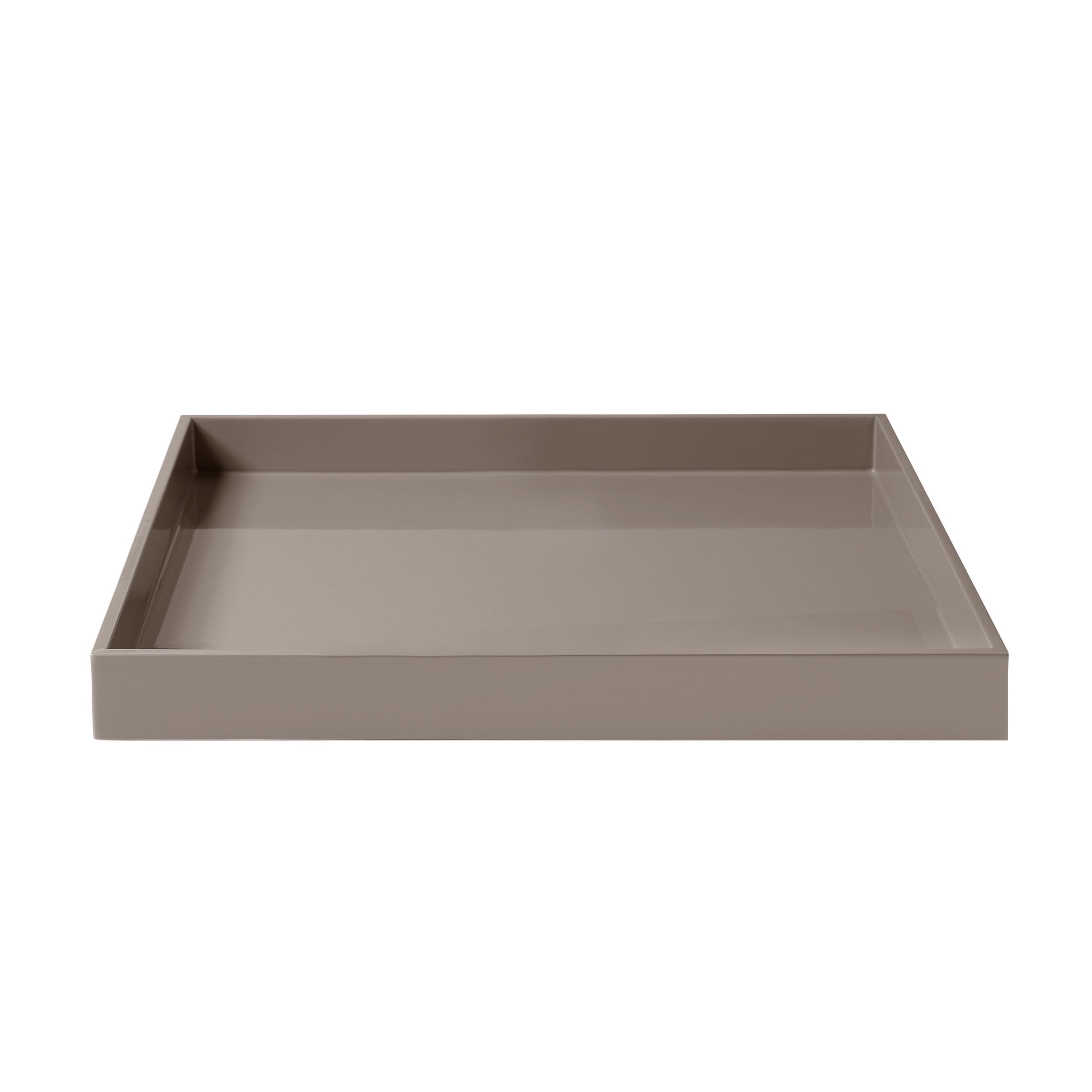 Lacktablett Holz Grau 30x30cm