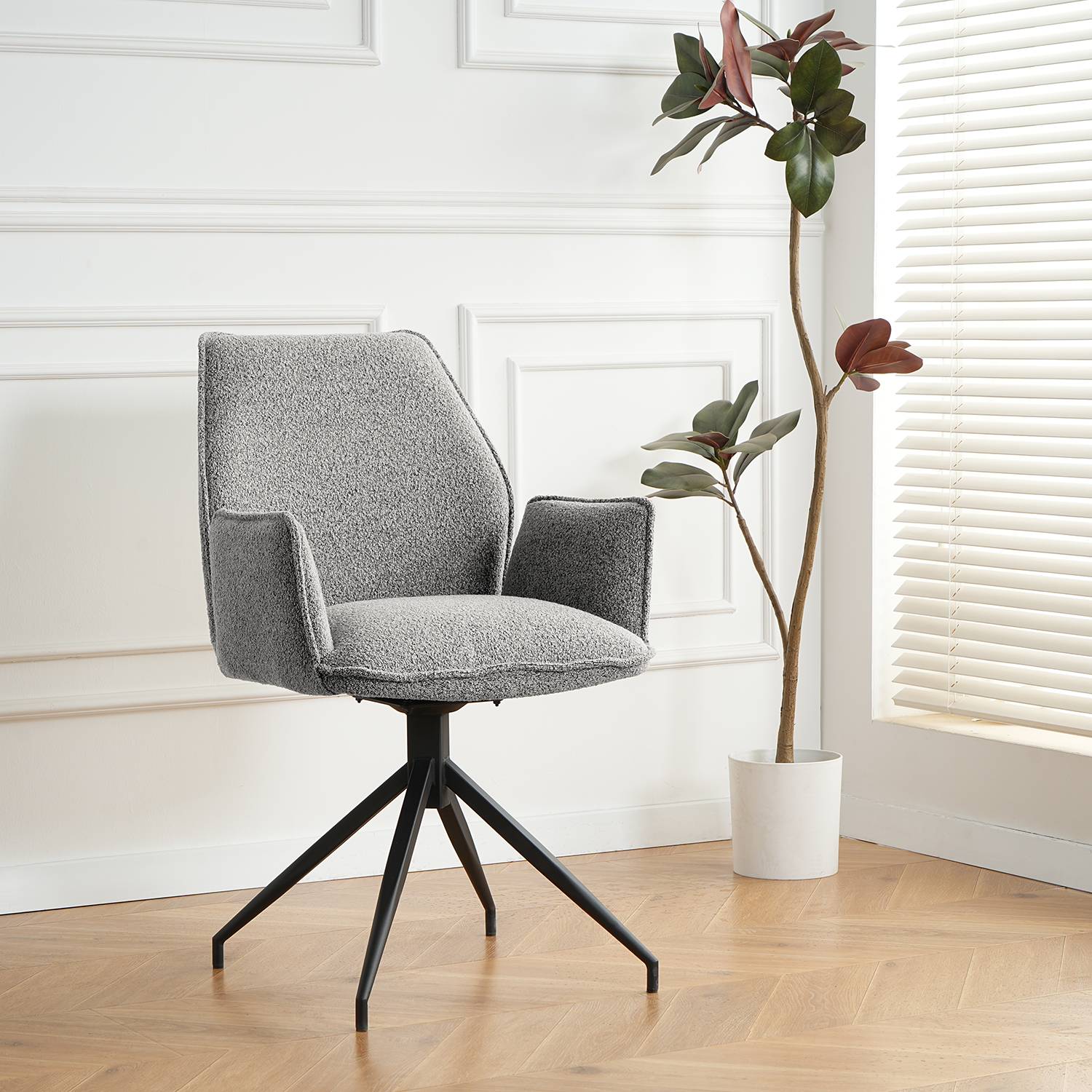 Armchair Duber Bouclé Grey