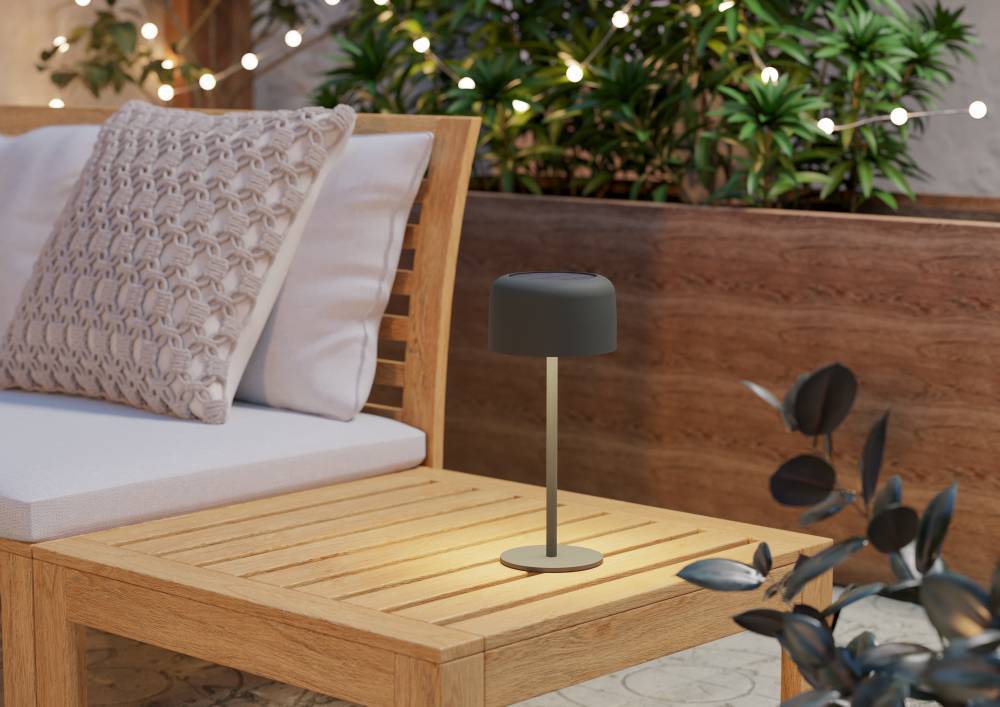 Roccanova LED table lamp steel 1-light