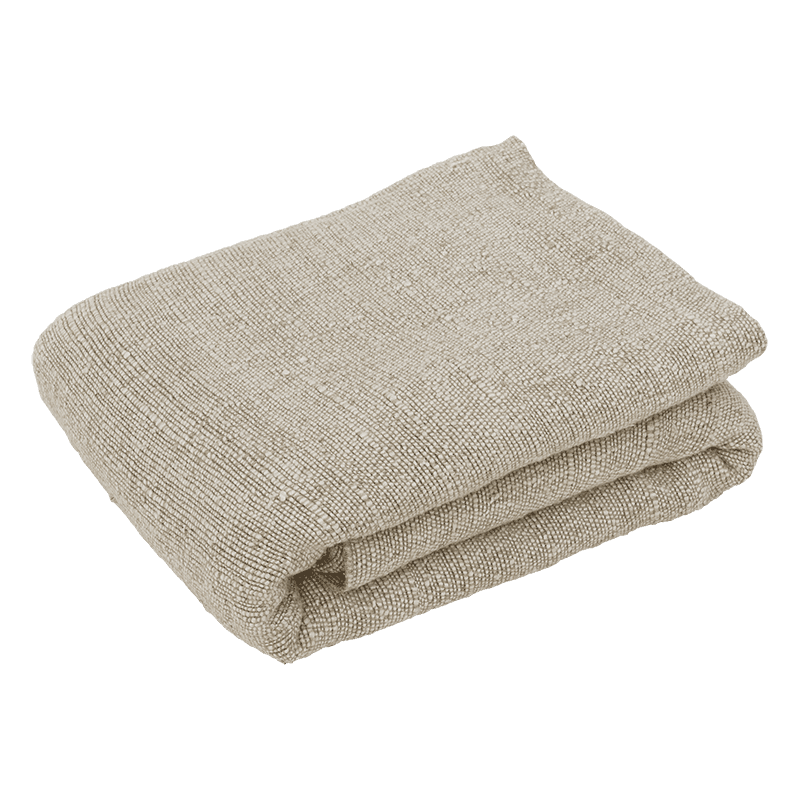 Bedspread Natural Materials Beige 270 x 250