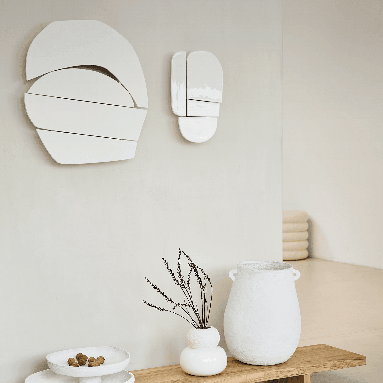 Wall decoration Wood Block White