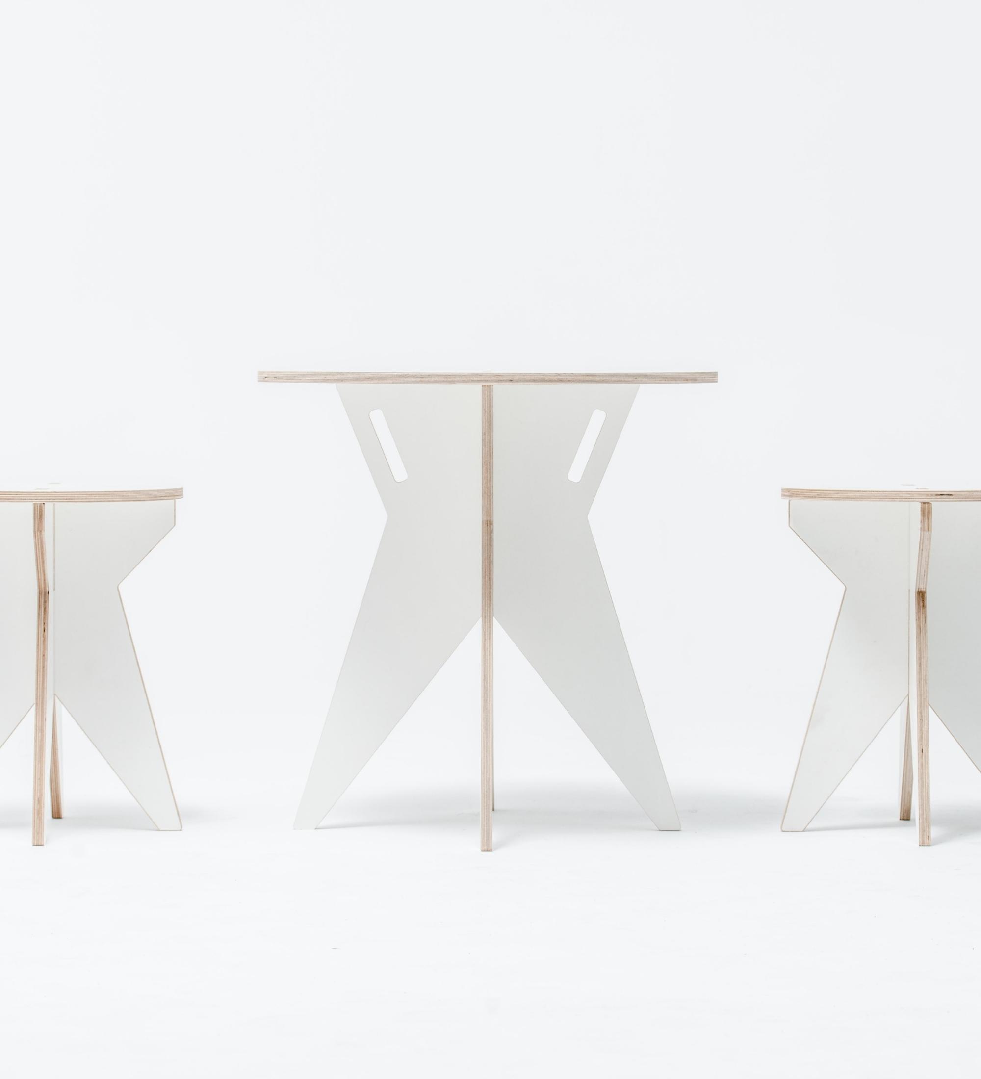Stool handmade ST White