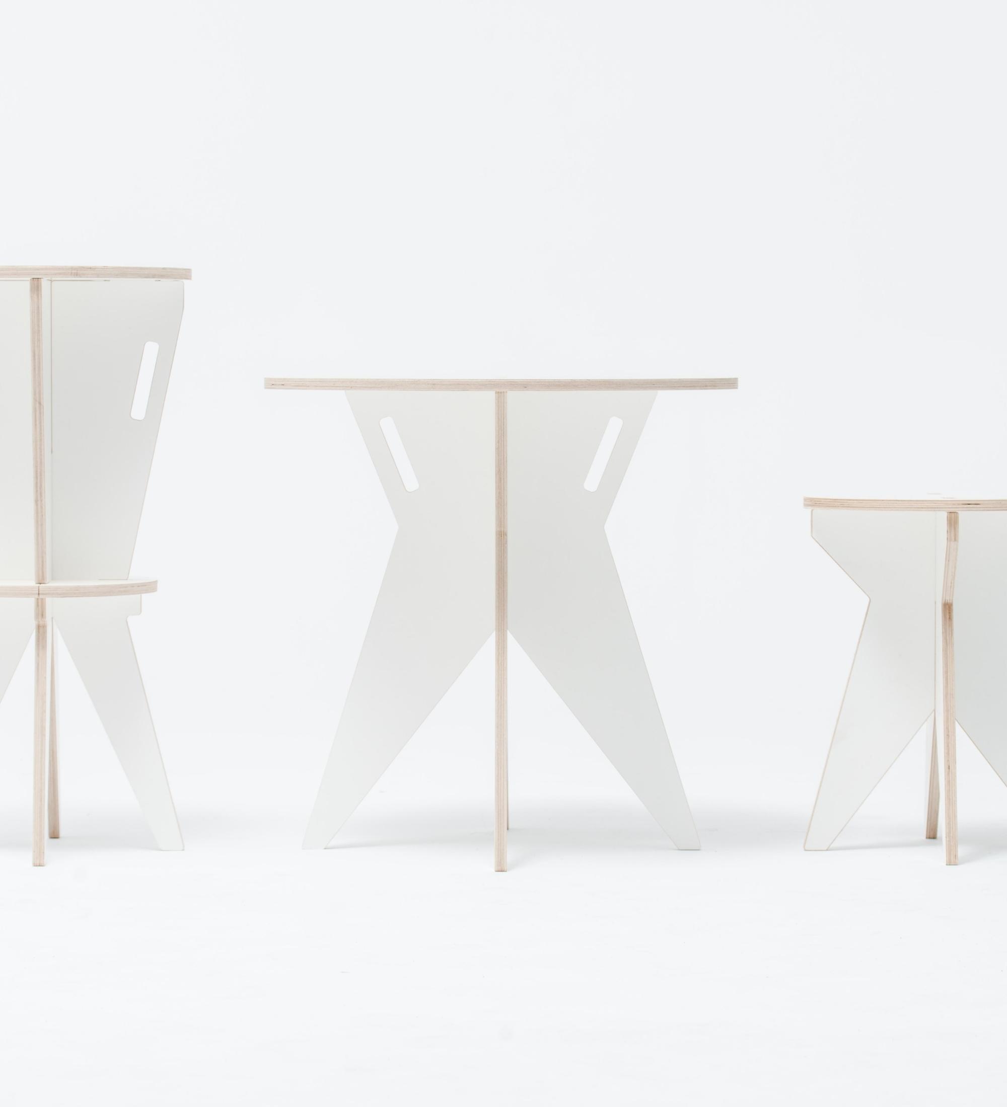 Stool handmade ST White