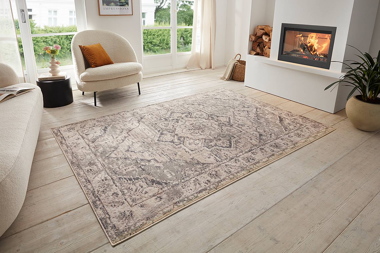 Sand Short-pile rug Beige 80 x 120 cm