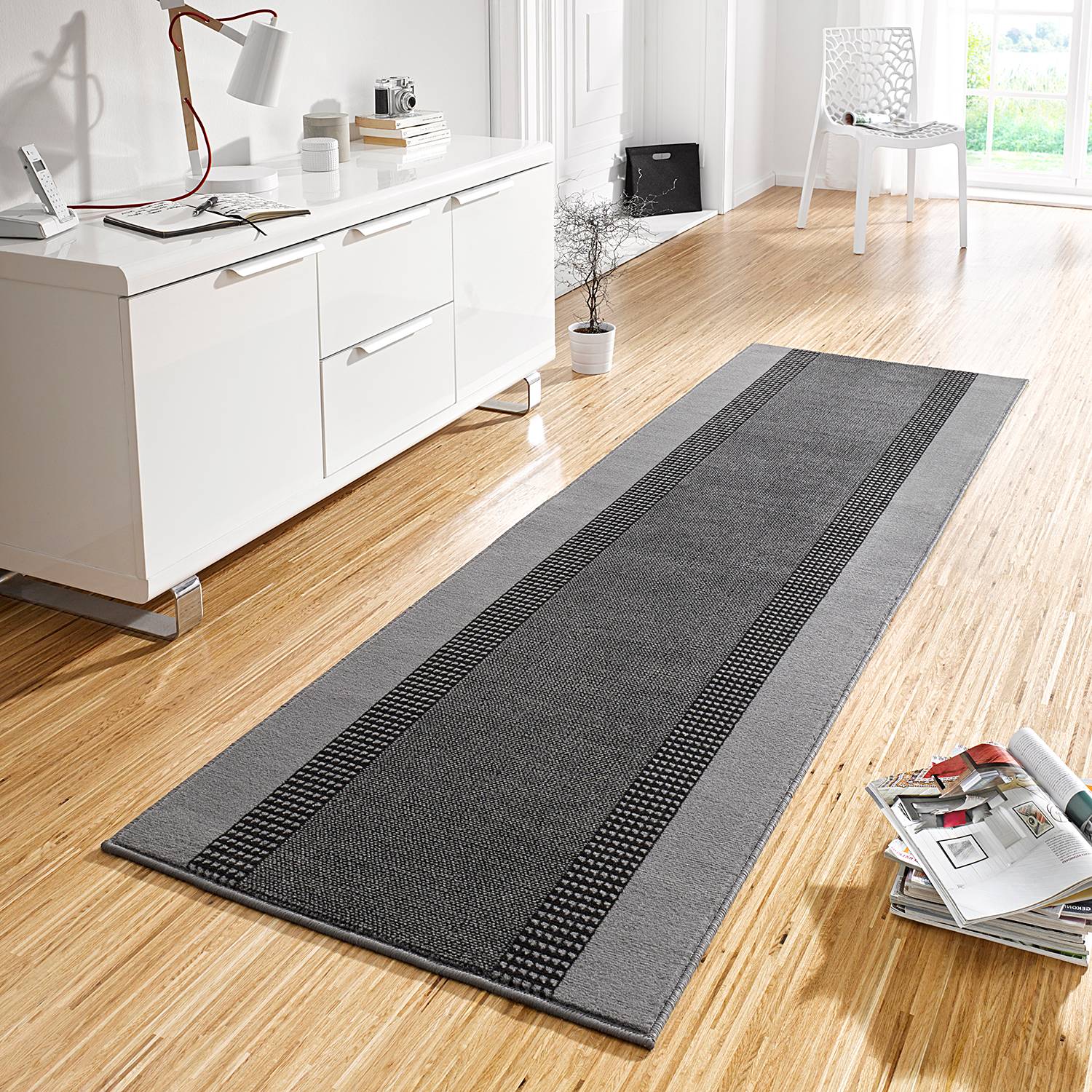 Band Runner Jute Grey 80 x 400 cm