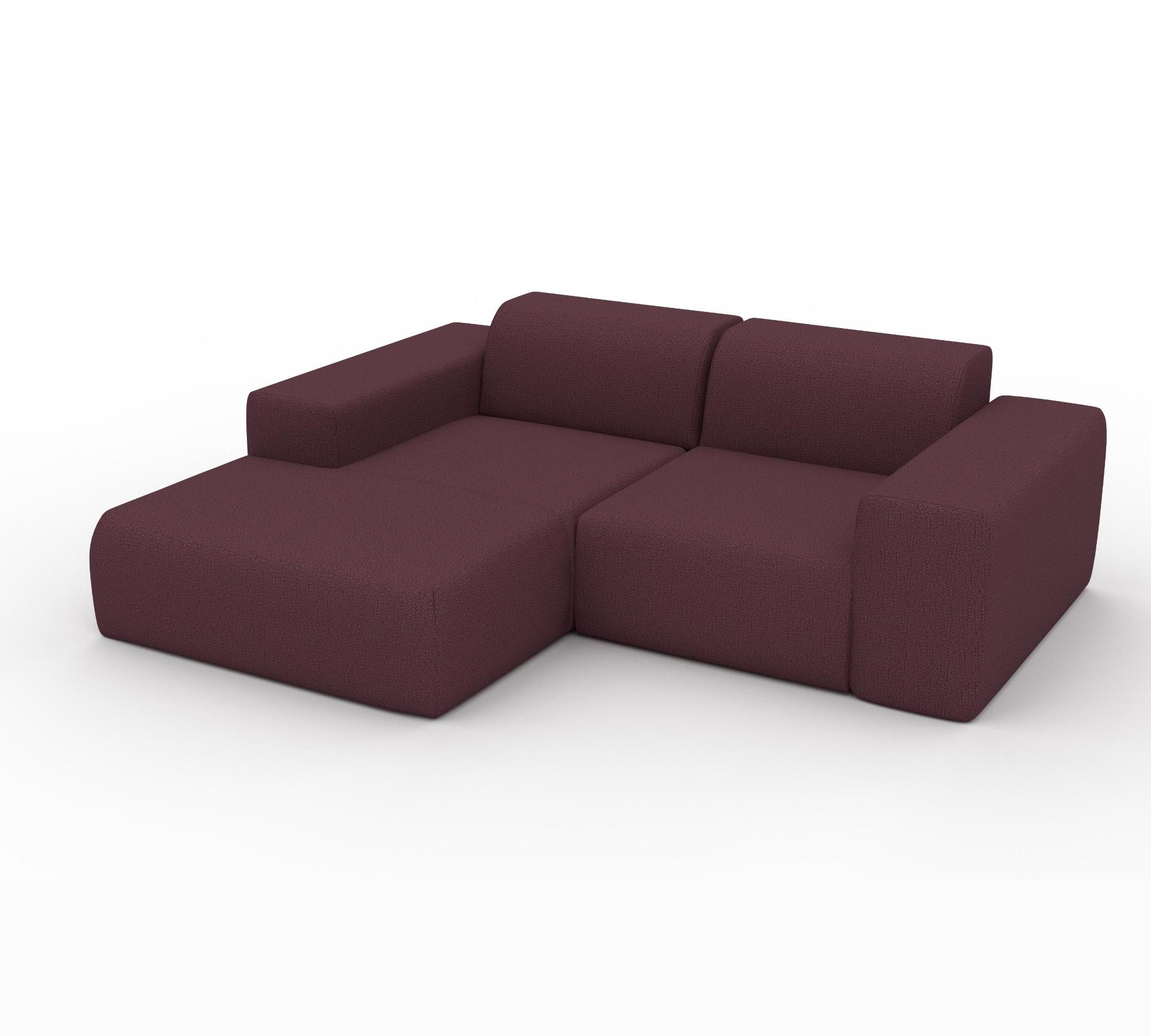 Pyllow 2-Sitzer Ecksofa Récamiere Links Brombeer