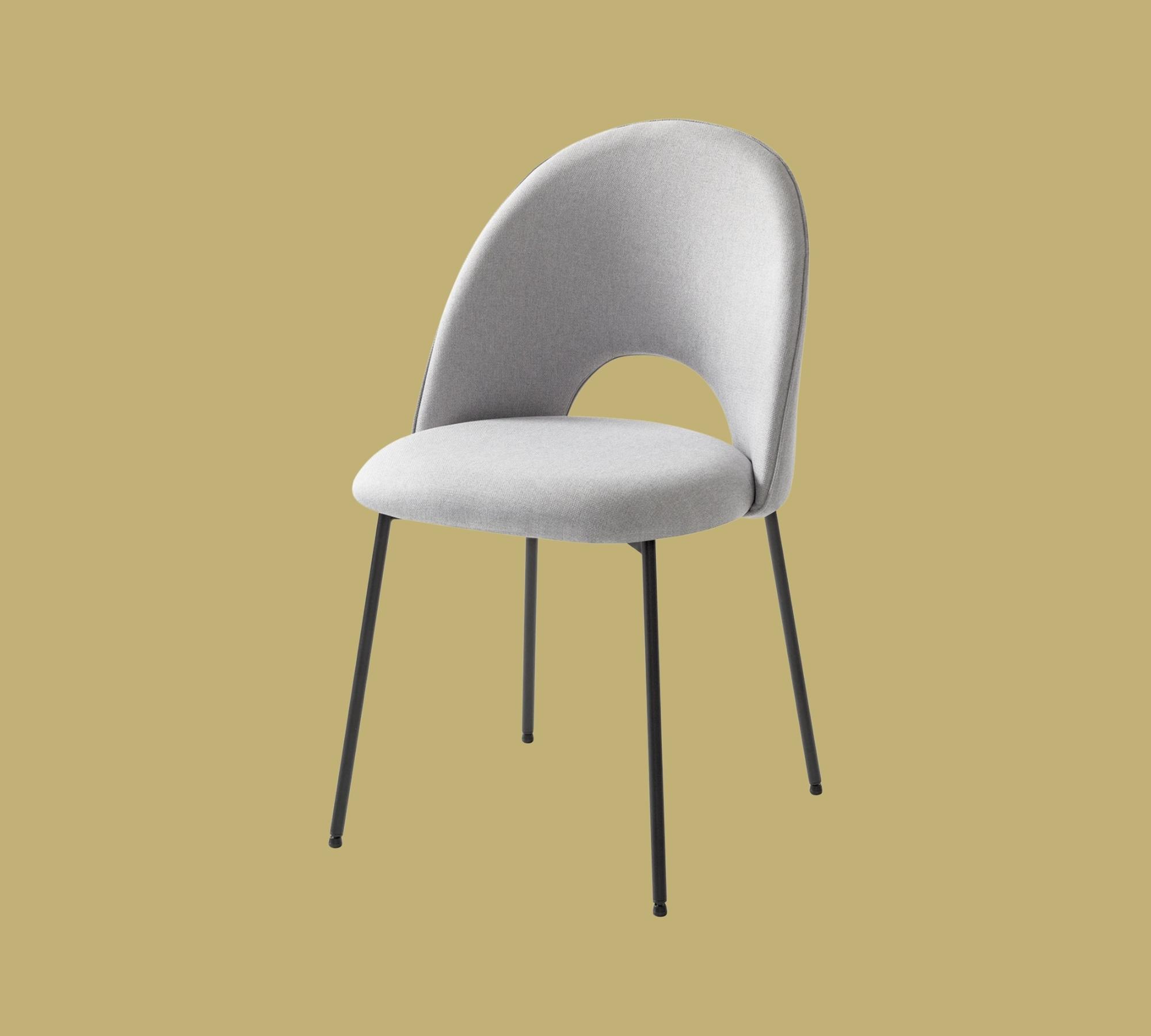 Upholstered chair with back cut-out Light grey