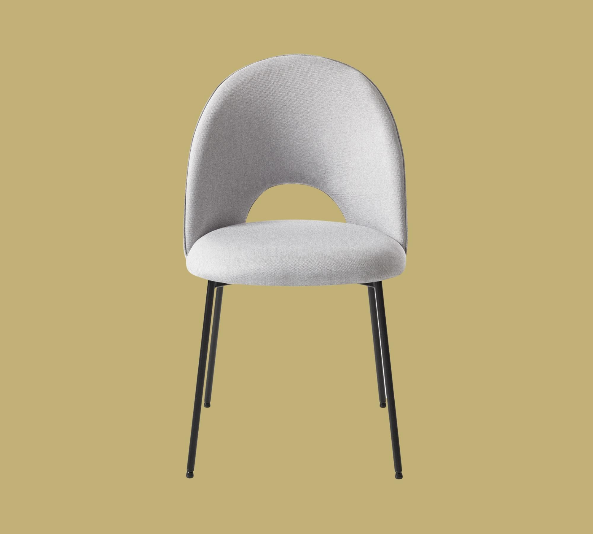 Upholstered chair with back cut-out Light grey