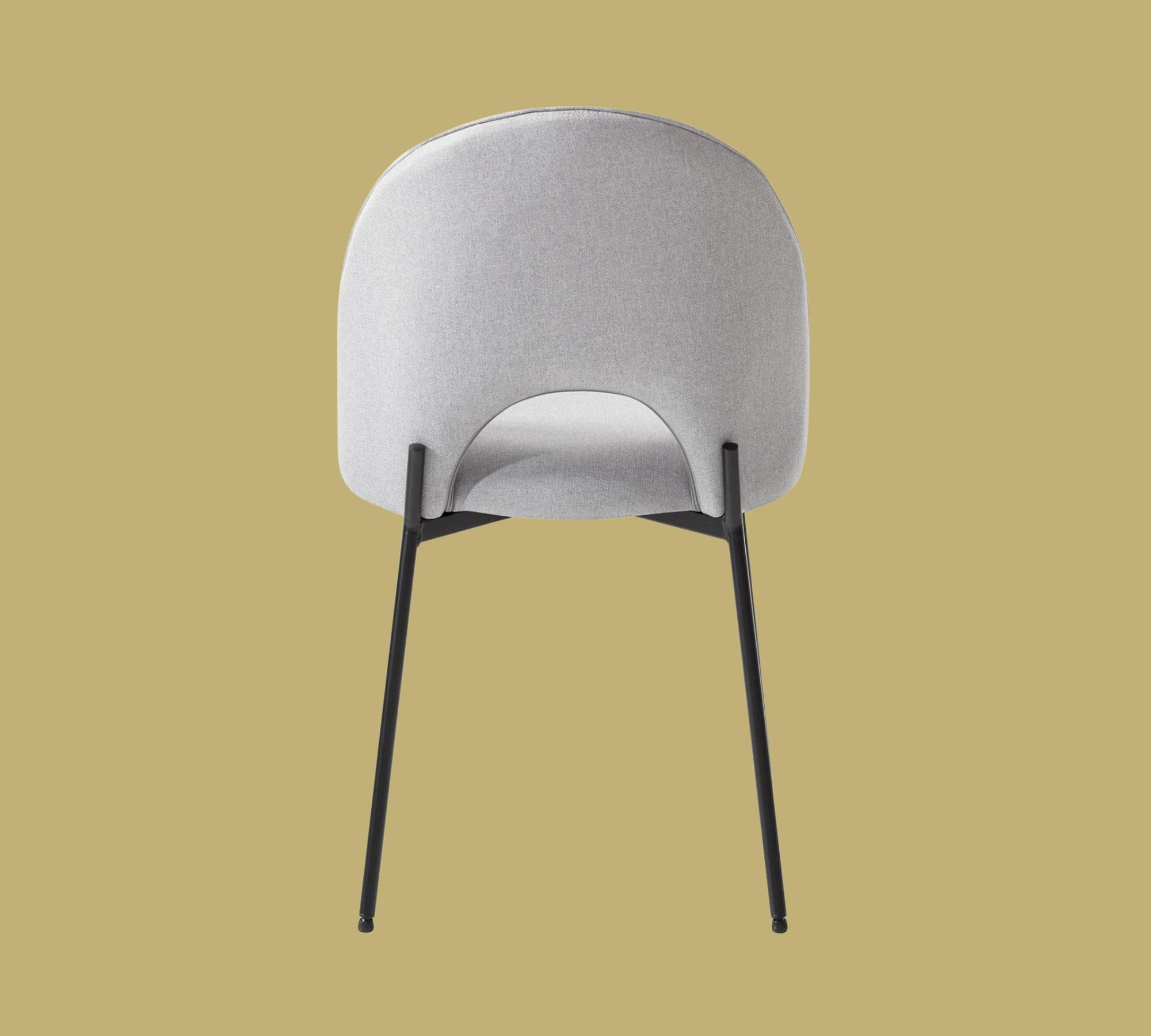 Upholstered chair with back cut-out Light grey