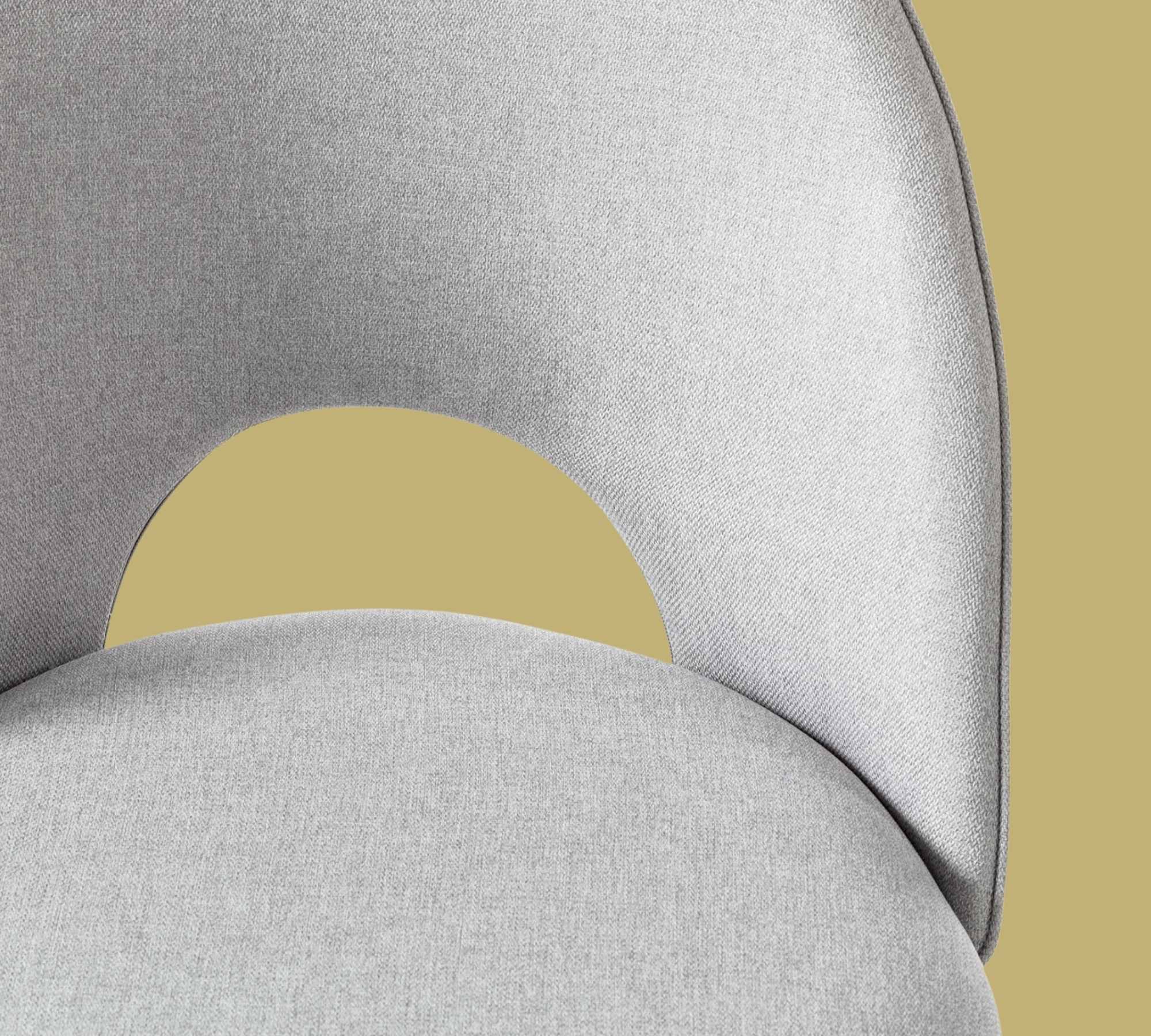 Upholstered chair with back cut-out Light grey