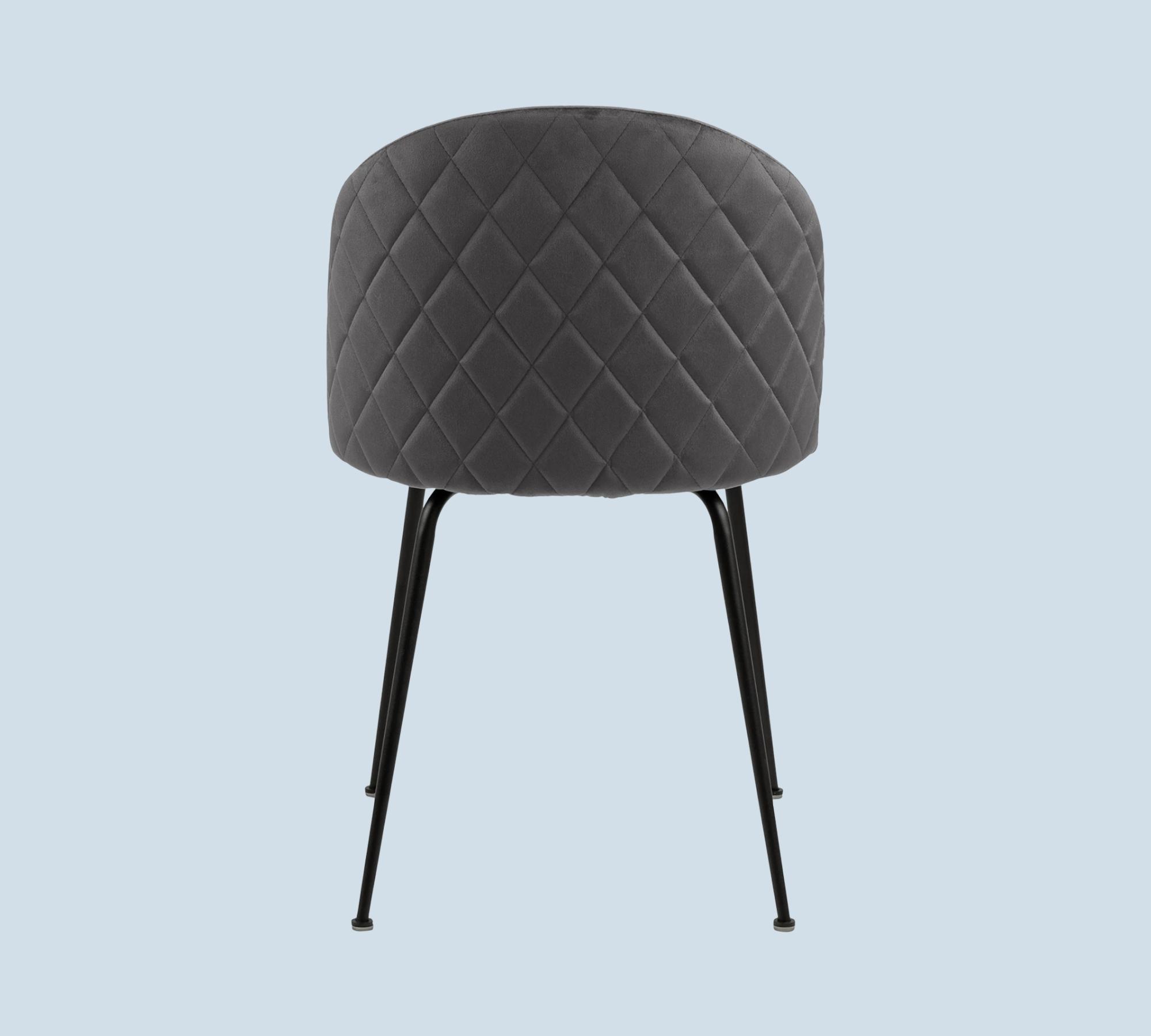 2x Upholstered chair velvet medium grey