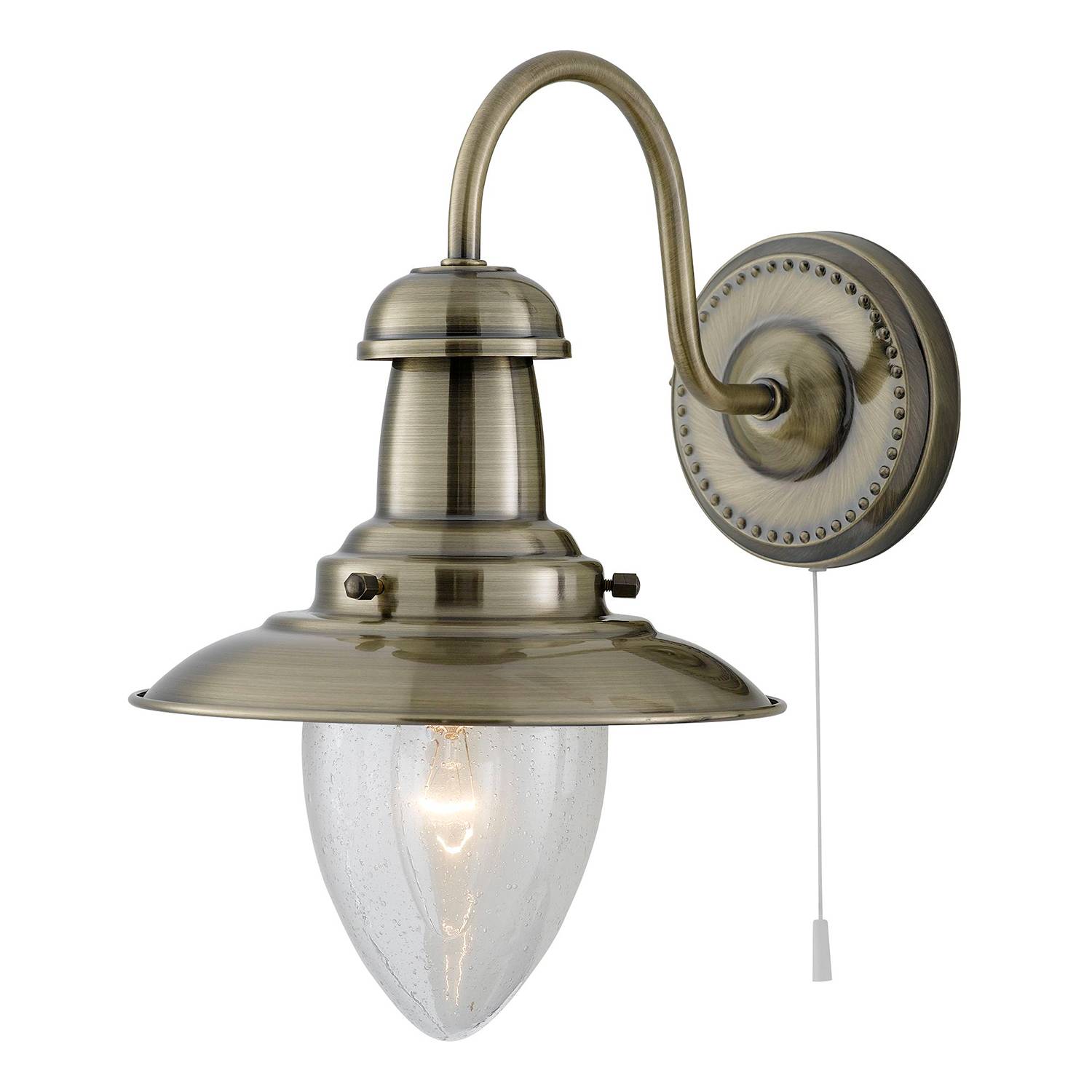 Wall lamp Fisherman clear glass steel