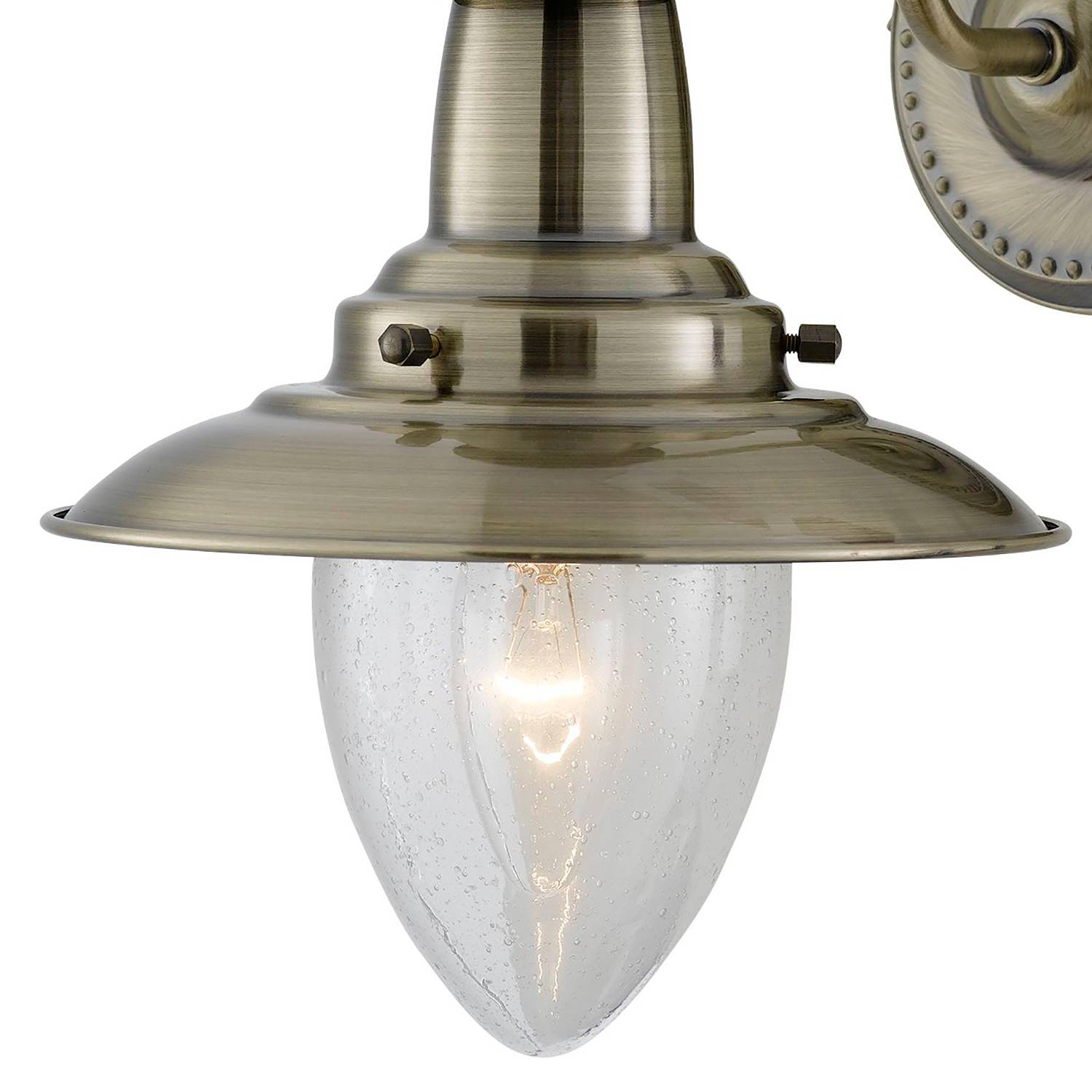 Wall lamp Fisherman clear glass steel