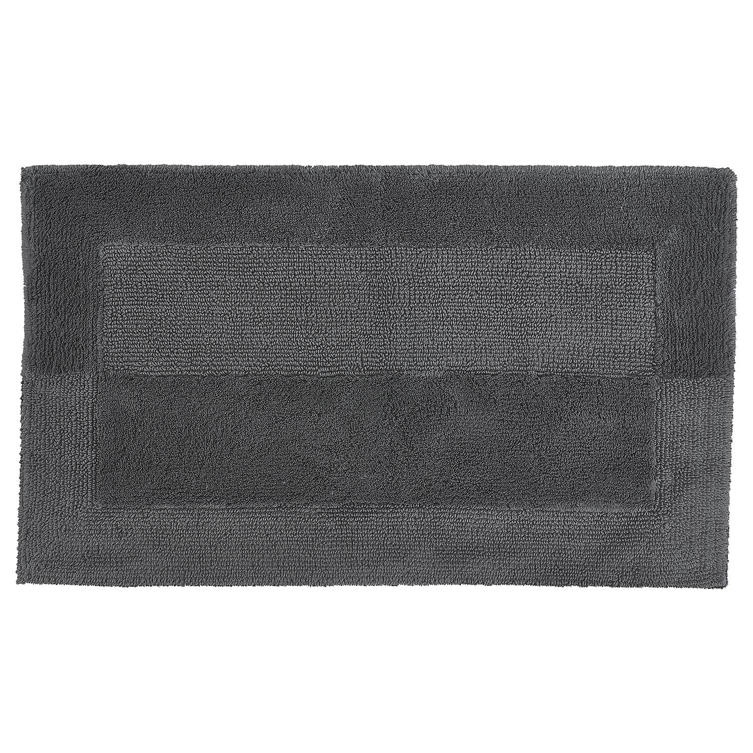 Badteppich Havanna Baumwolle Schiefergrau 70 x 120 cm