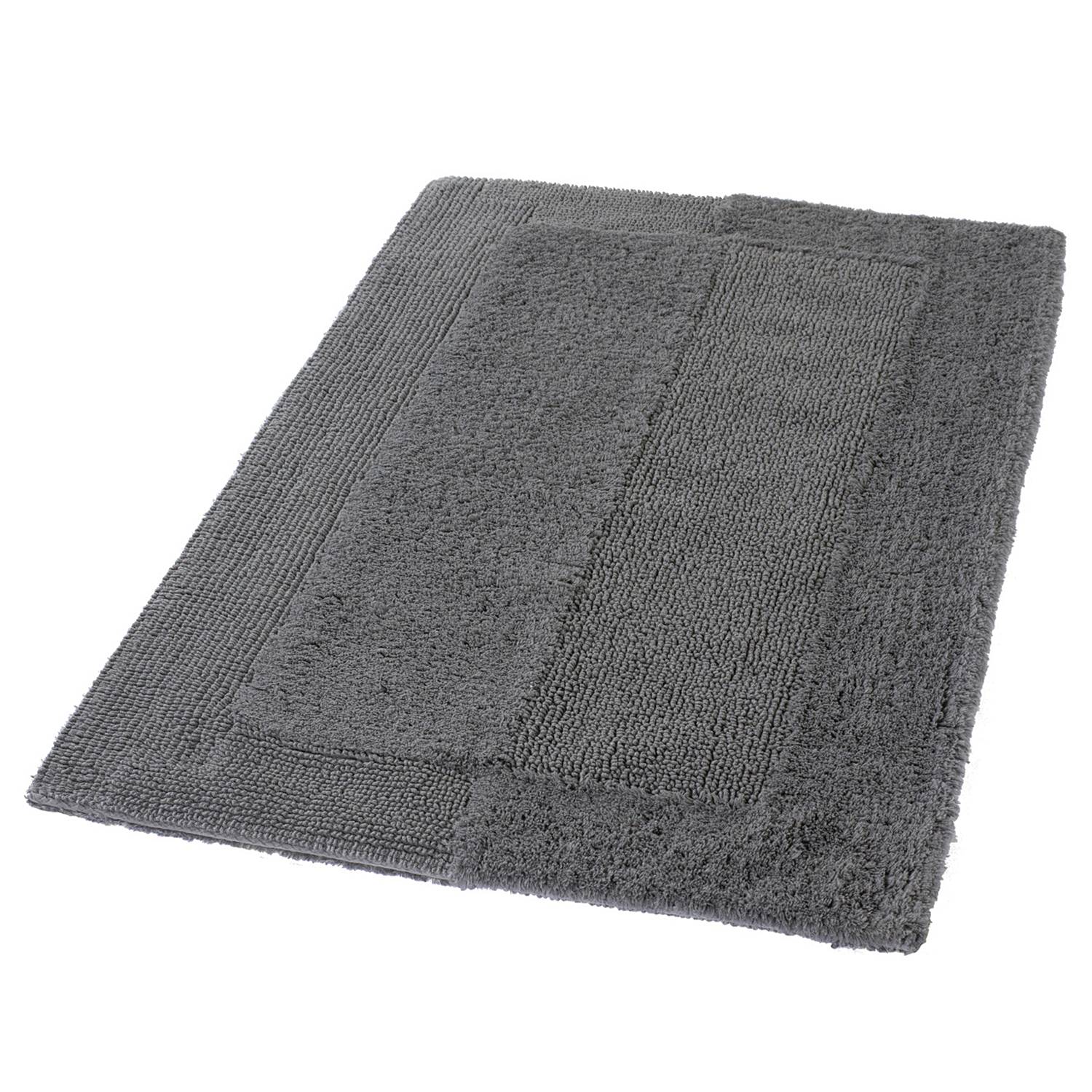 Badteppich Havanna Baumwolle Schiefergrau 70 x 120 cm