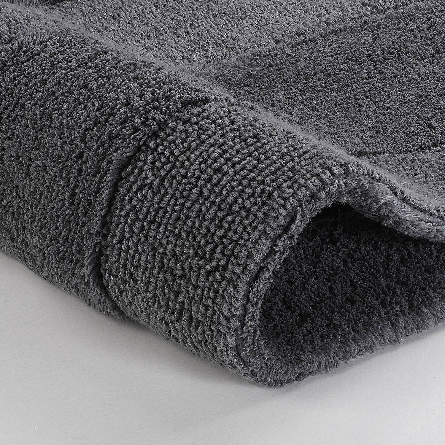 Badteppich Havanna Baumwolle Schiefergrau 70 x 120 cm