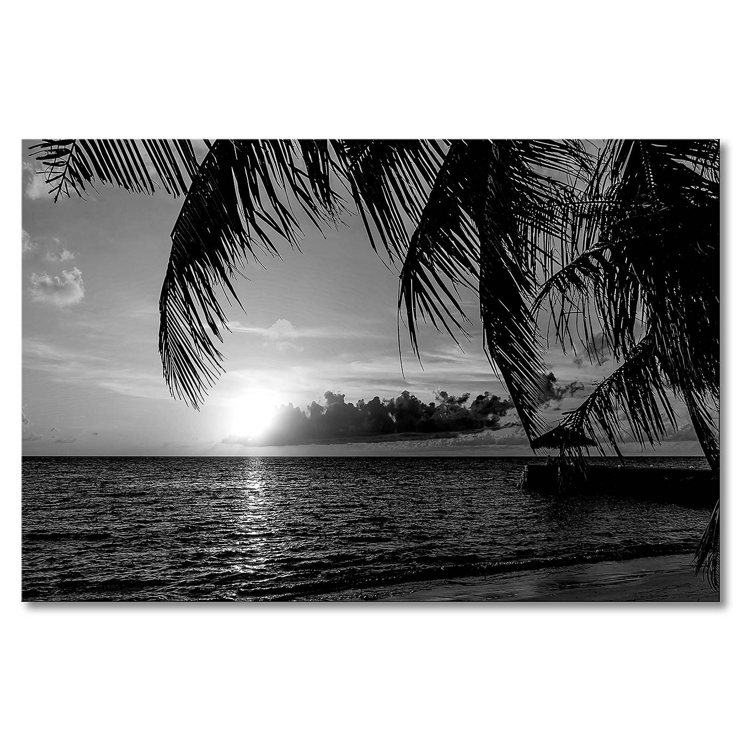 Canvas print Maledives Spruce 80x120 Black/White