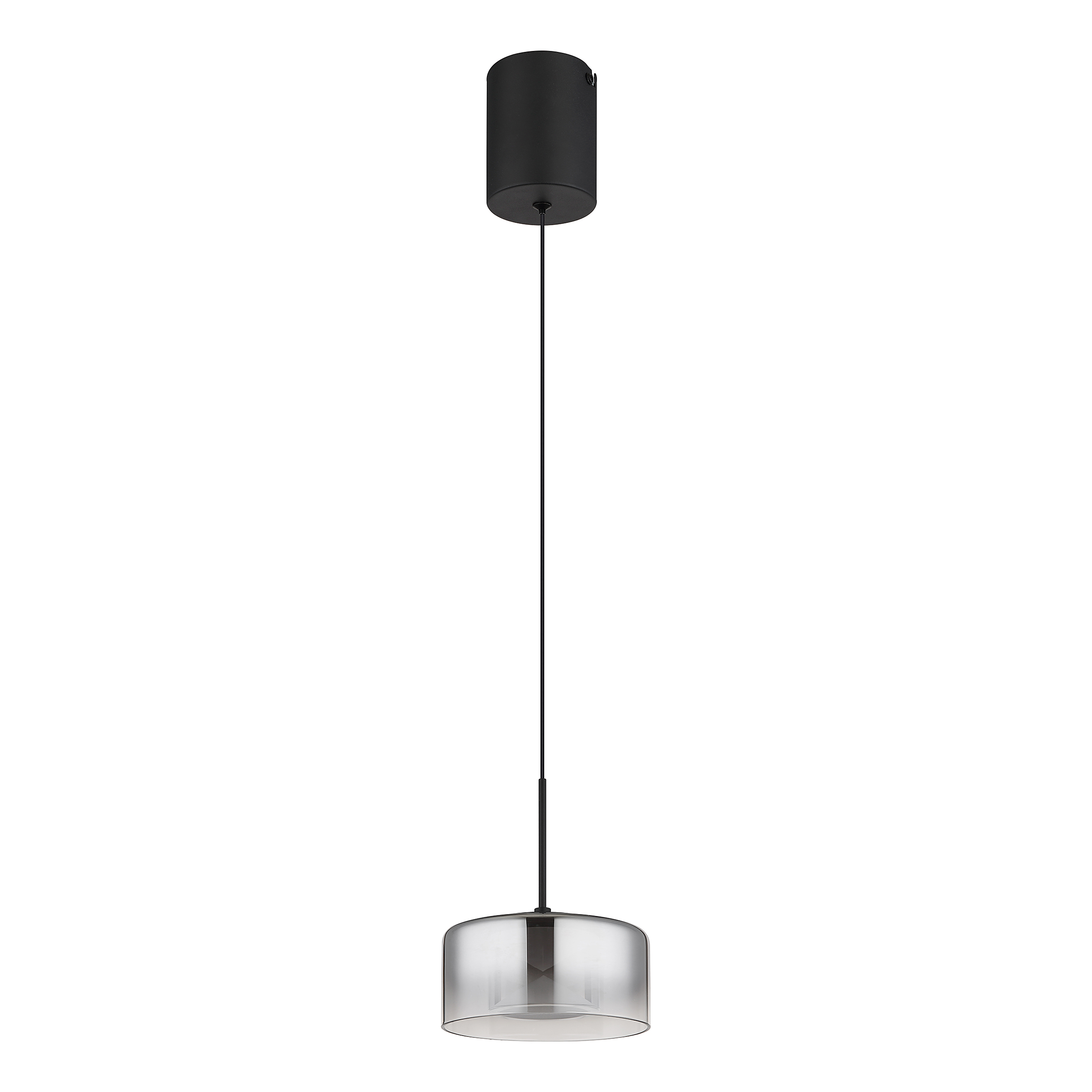 LED Pendant Lamp Belinda Smoked Glass Iron Black