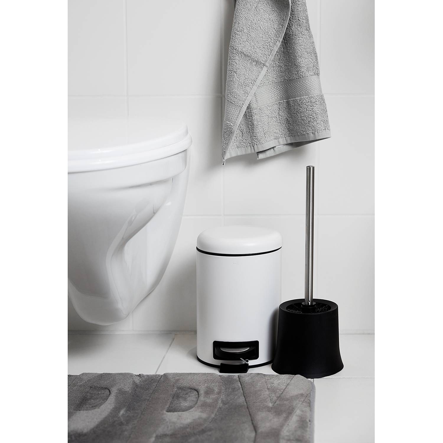 Cosmetic bin Leman stainless steel rustproof / Polypropylene White