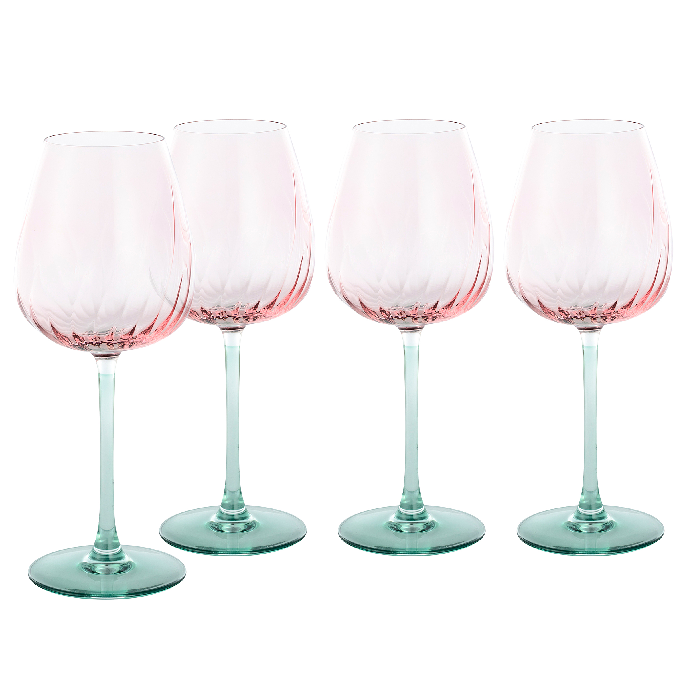 Spring Colored Glass Wine Glasses Turquoise / Pink