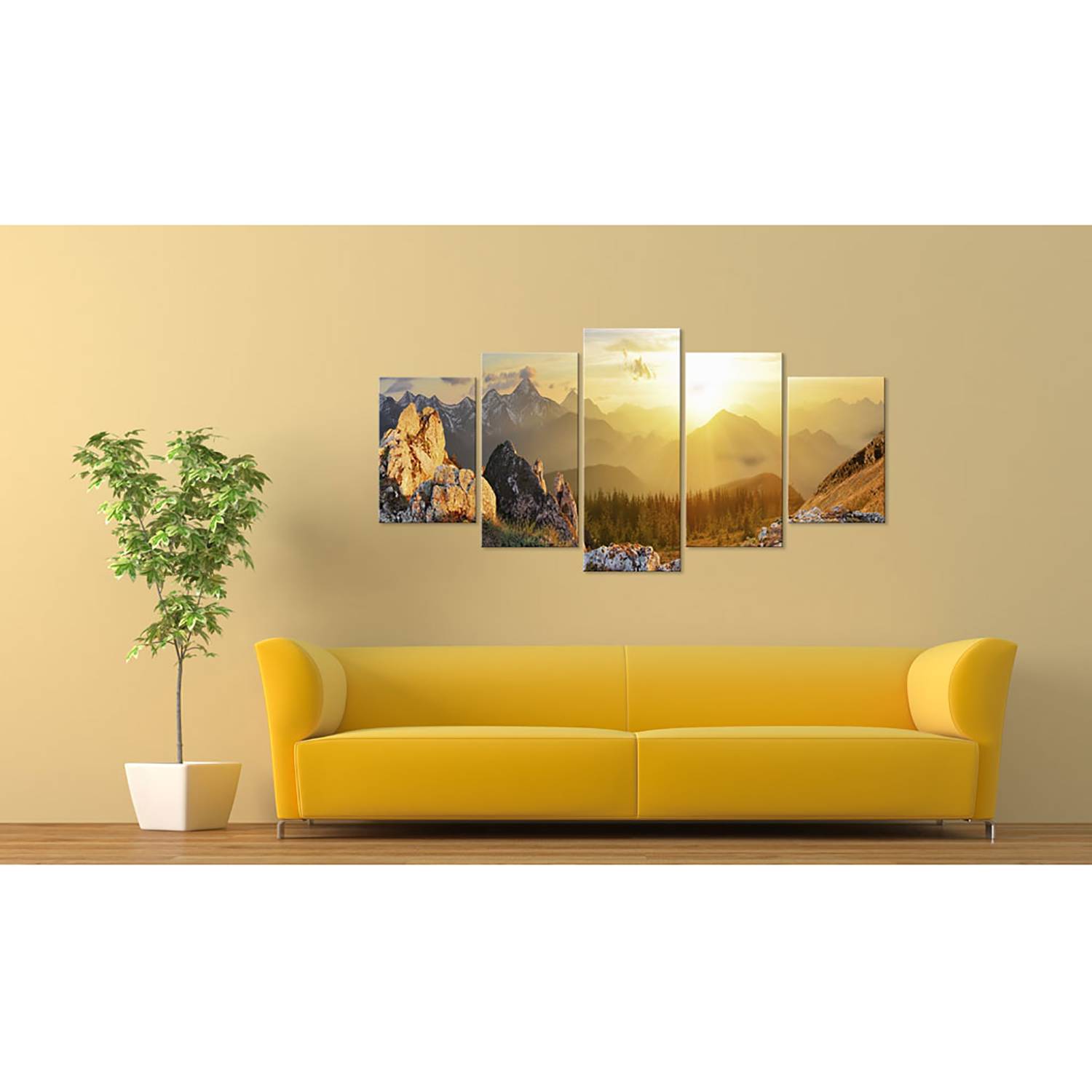 Wall art Greeting the Sun Canvas Multicolored