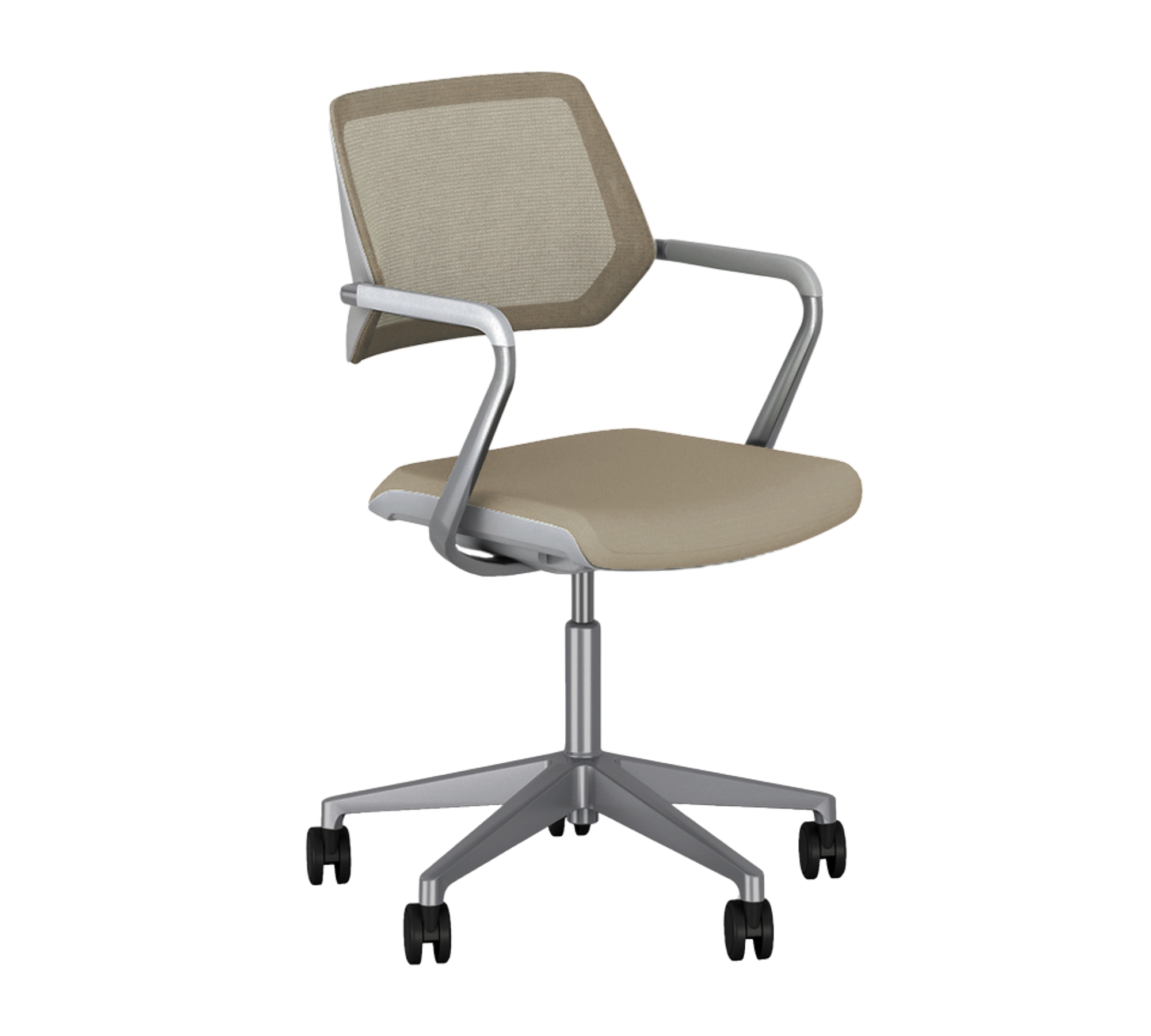 QiVi Sedia da ufficio girevole con base a 5 razze Malt Crema