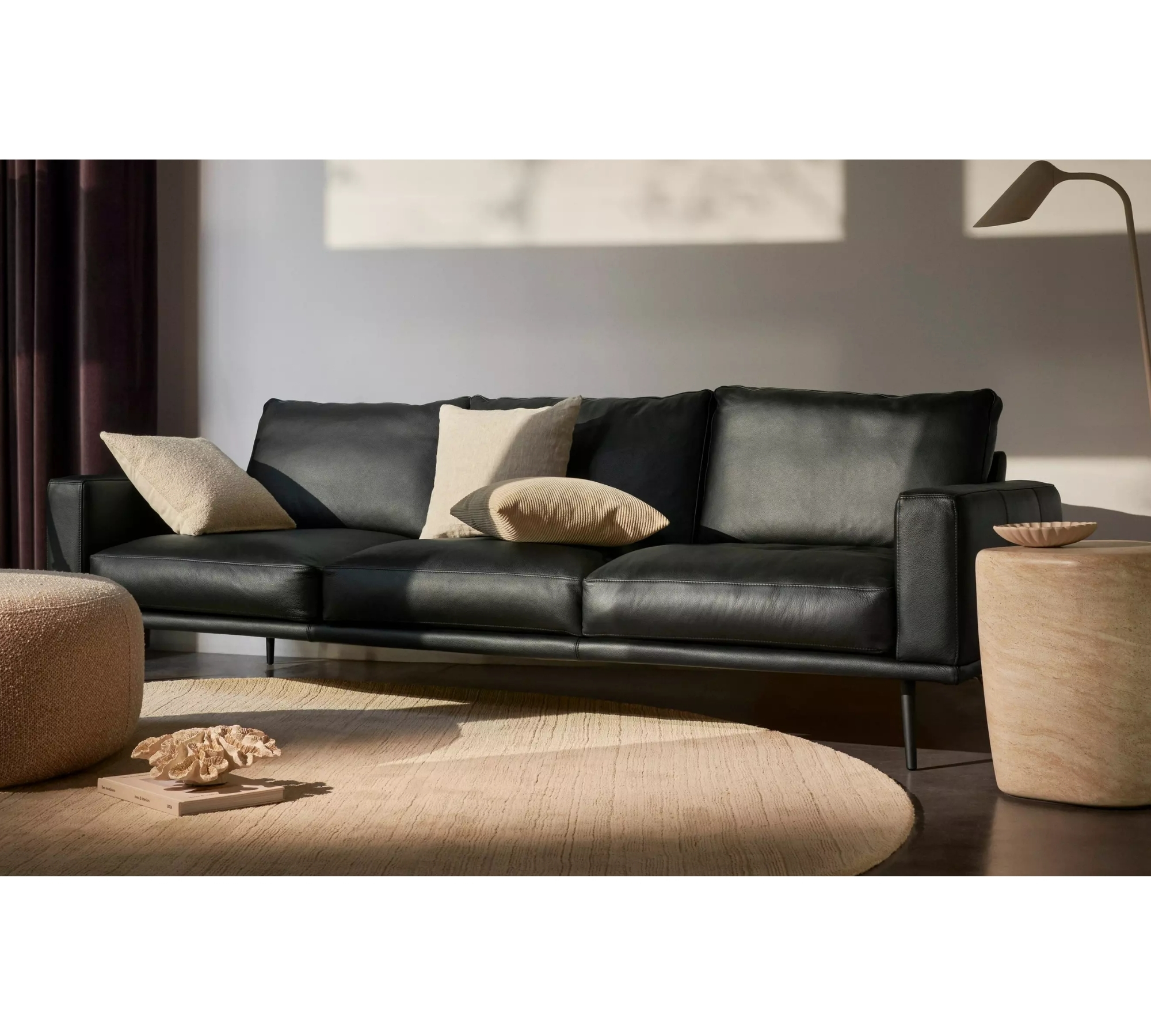 Carlton Sofa 3-seater York-Leather Light Brown