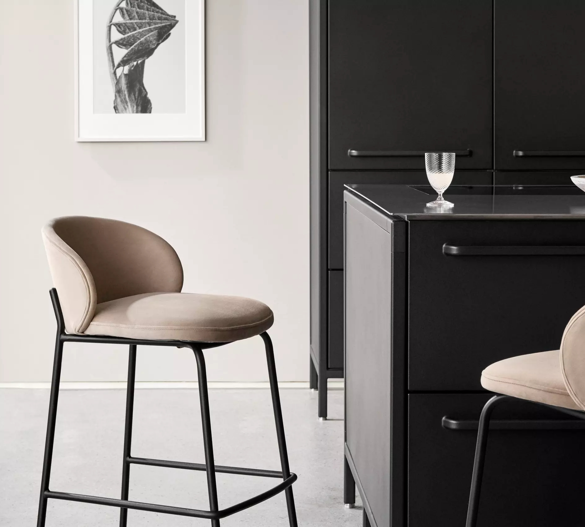 Sgabello da bar Princeton tessuto Tomelilla beige