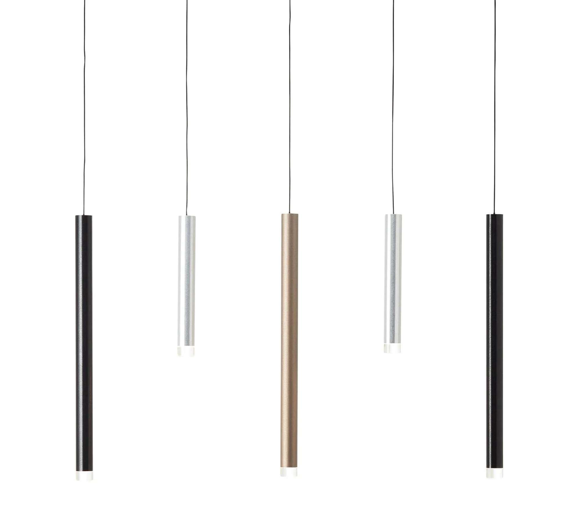 LED-Pendelleuchte 5-flammig Glas Metall Mehrfarbig