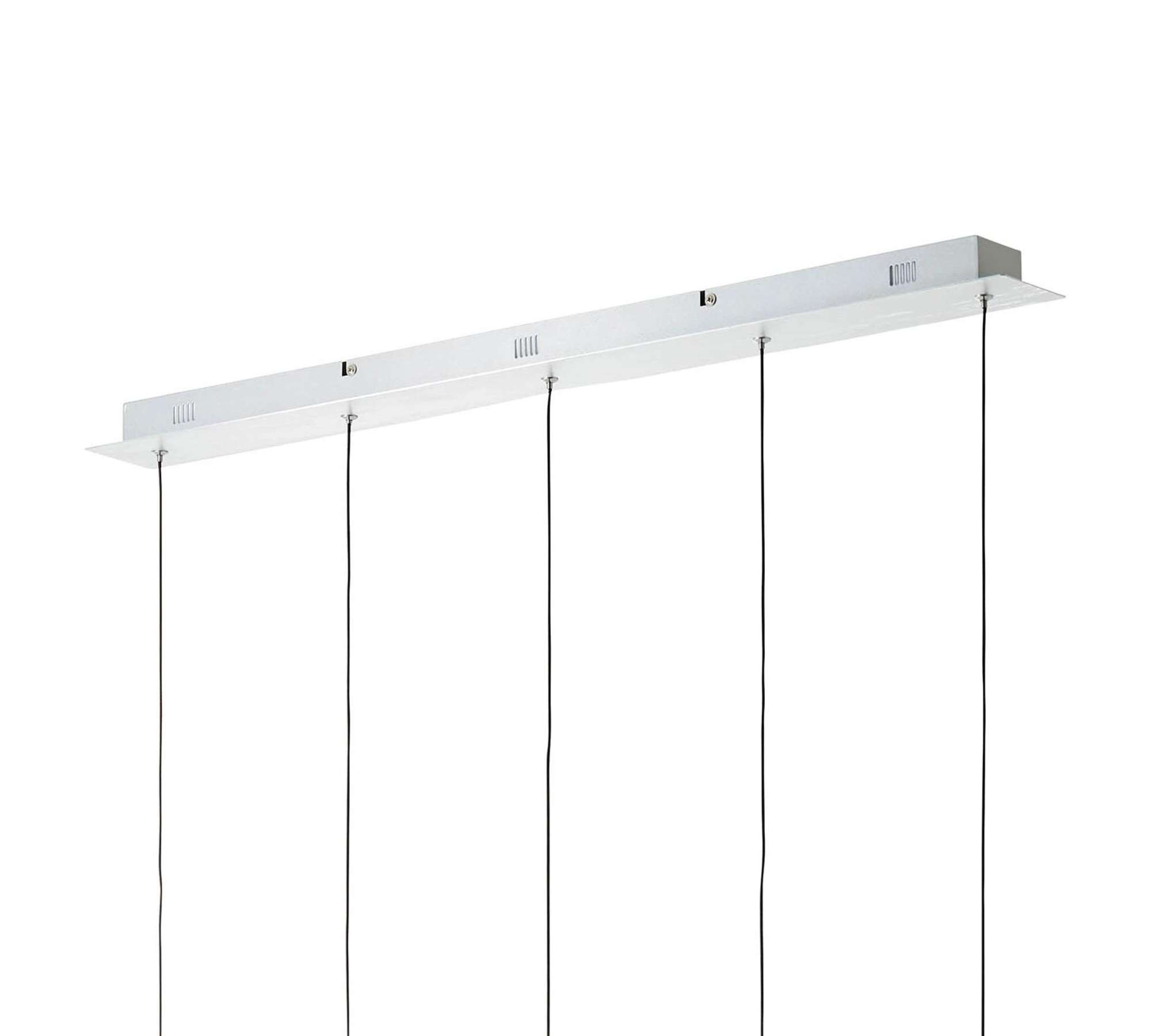 LED-Pendelleuchte 5-flammig Glas Metall Mehrfarbig
