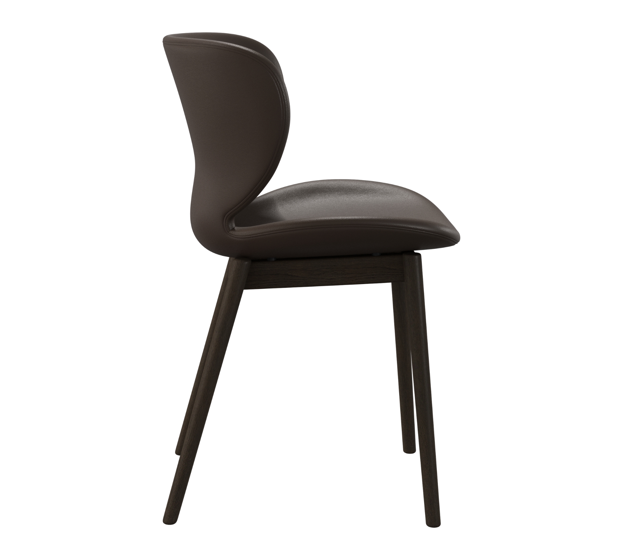 Hamilton Dining Chair Leather Oak Wood Brown