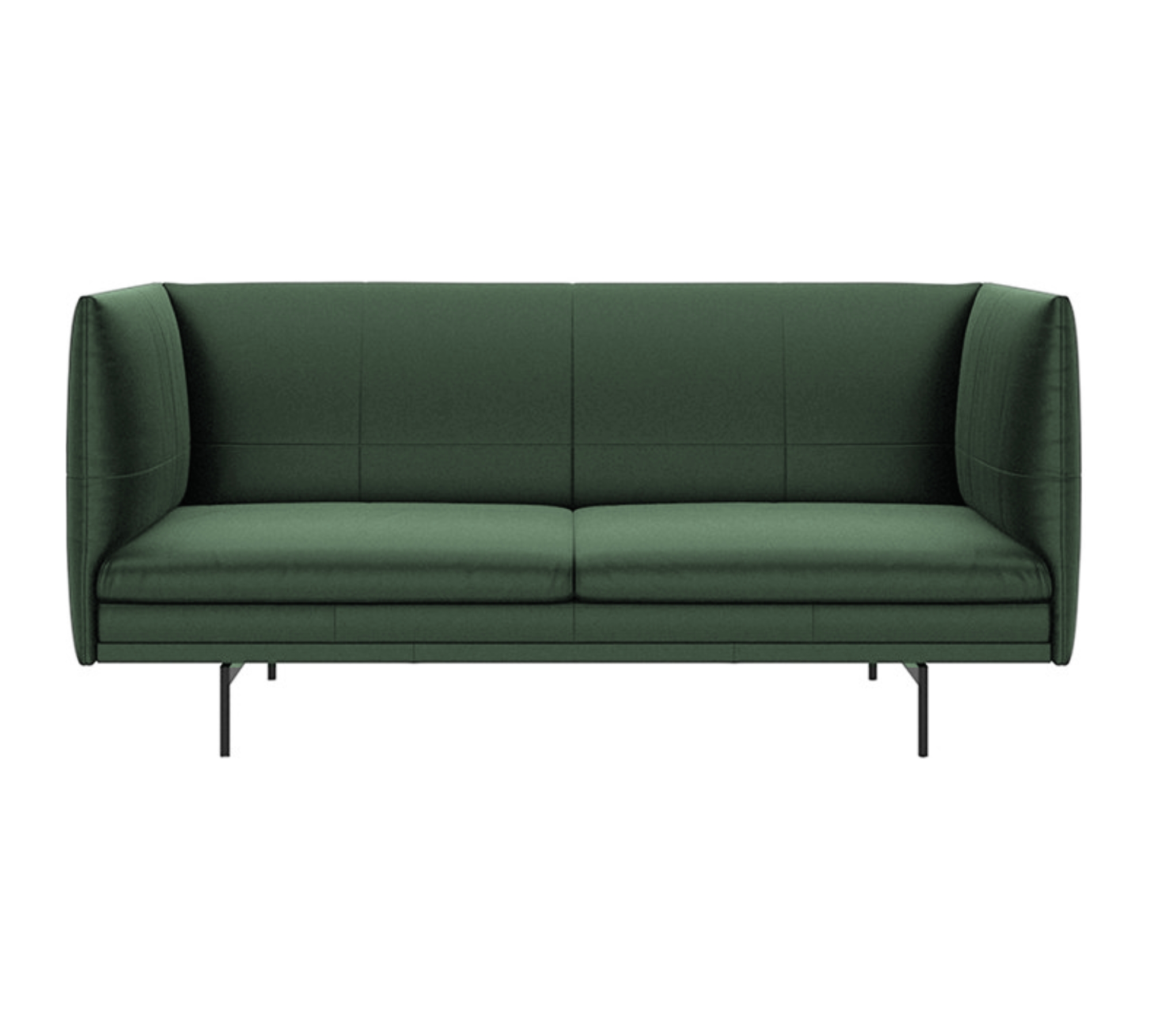 Nantes Sofa 2-seater Estoril leather dark green
