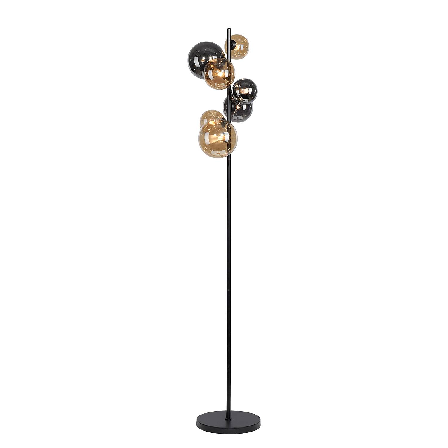 Popsicle LED floor lamp smoked glass iron 7-flame