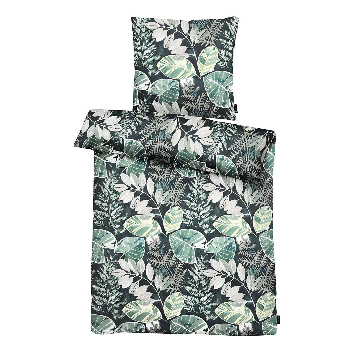 Mako-Satin-Bedding Eden Green 135x200 + Pillow 80x80